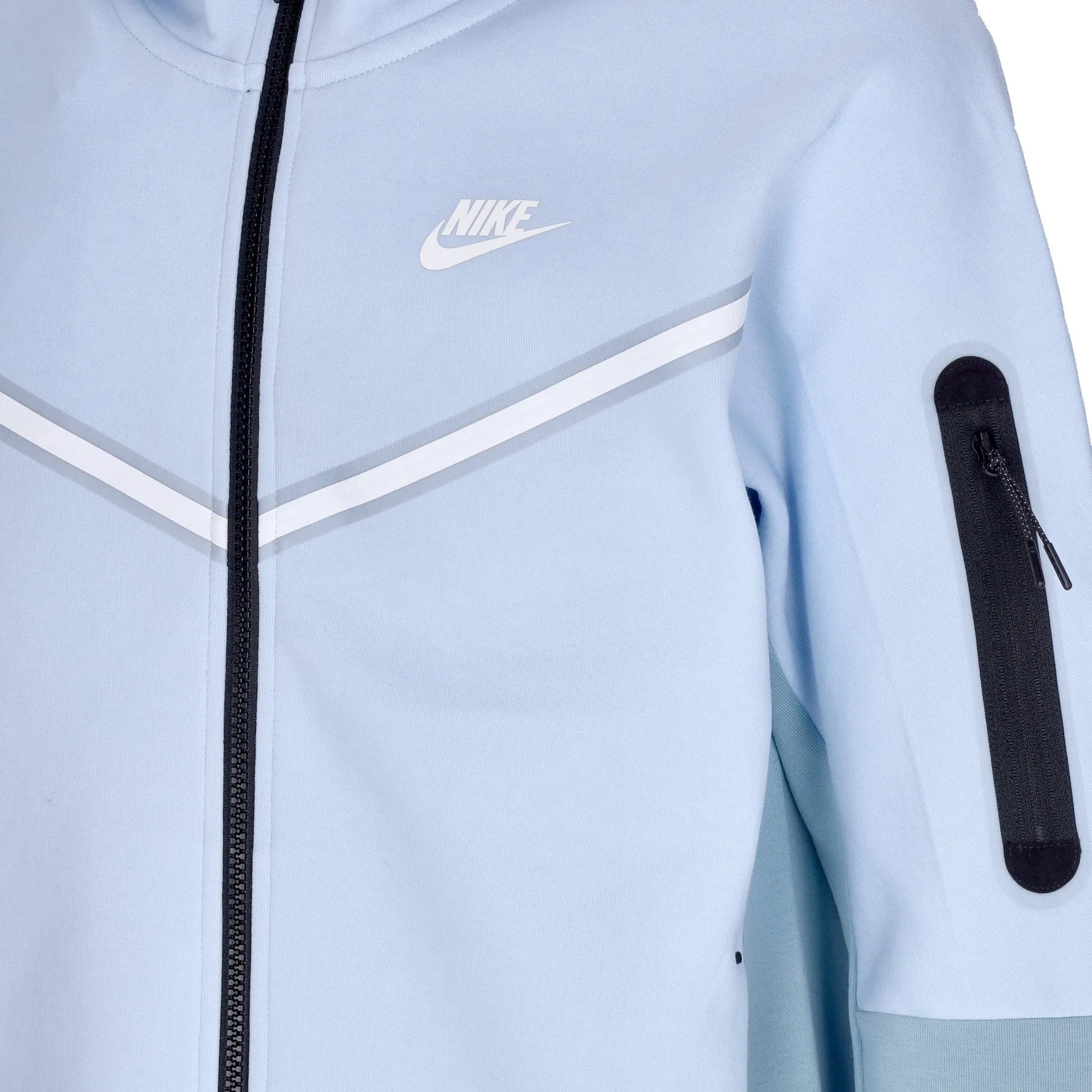 Felpa Leggera Cappuccio Zip Uomo Sportswear Tech Fleece Hoodie Celestine Blue/worn Blue/white