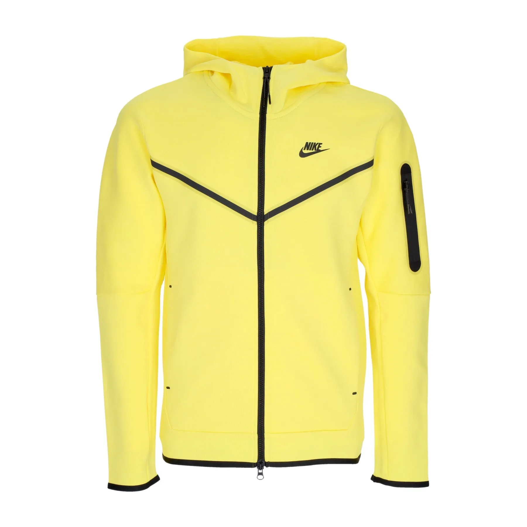 Felpa Leggera Cappuccio Zip Uomo Sportswear Tech Fleece Hoodie Yellow Strike/black