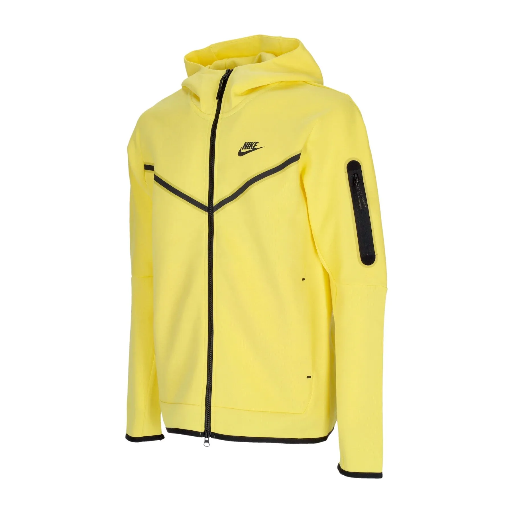 Felpa Leggera Cappuccio Zip Uomo Sportswear Tech Fleece Hoodie Yellow Strike/black