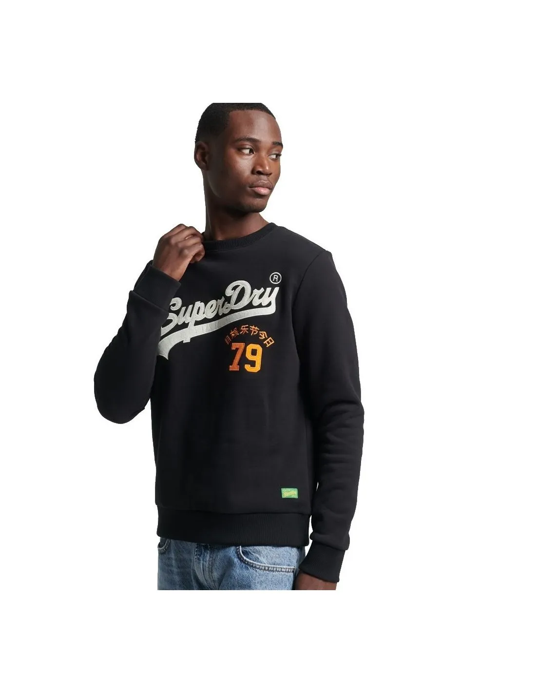 Felpa Superdry Vintage Logo Interest Crew Nera