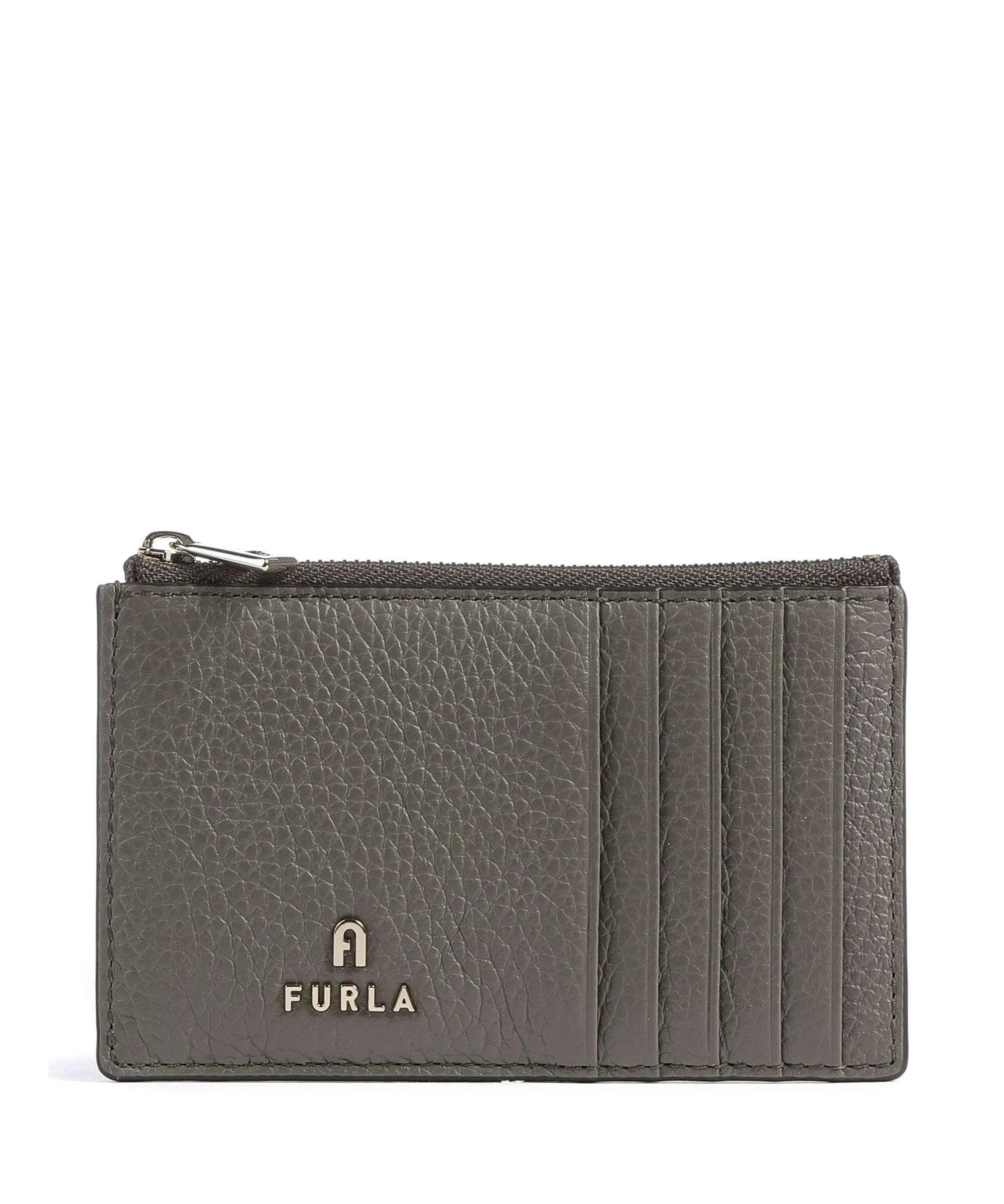  Furla Camelia M Porta carte di credito pelle granulata verde-oliva  