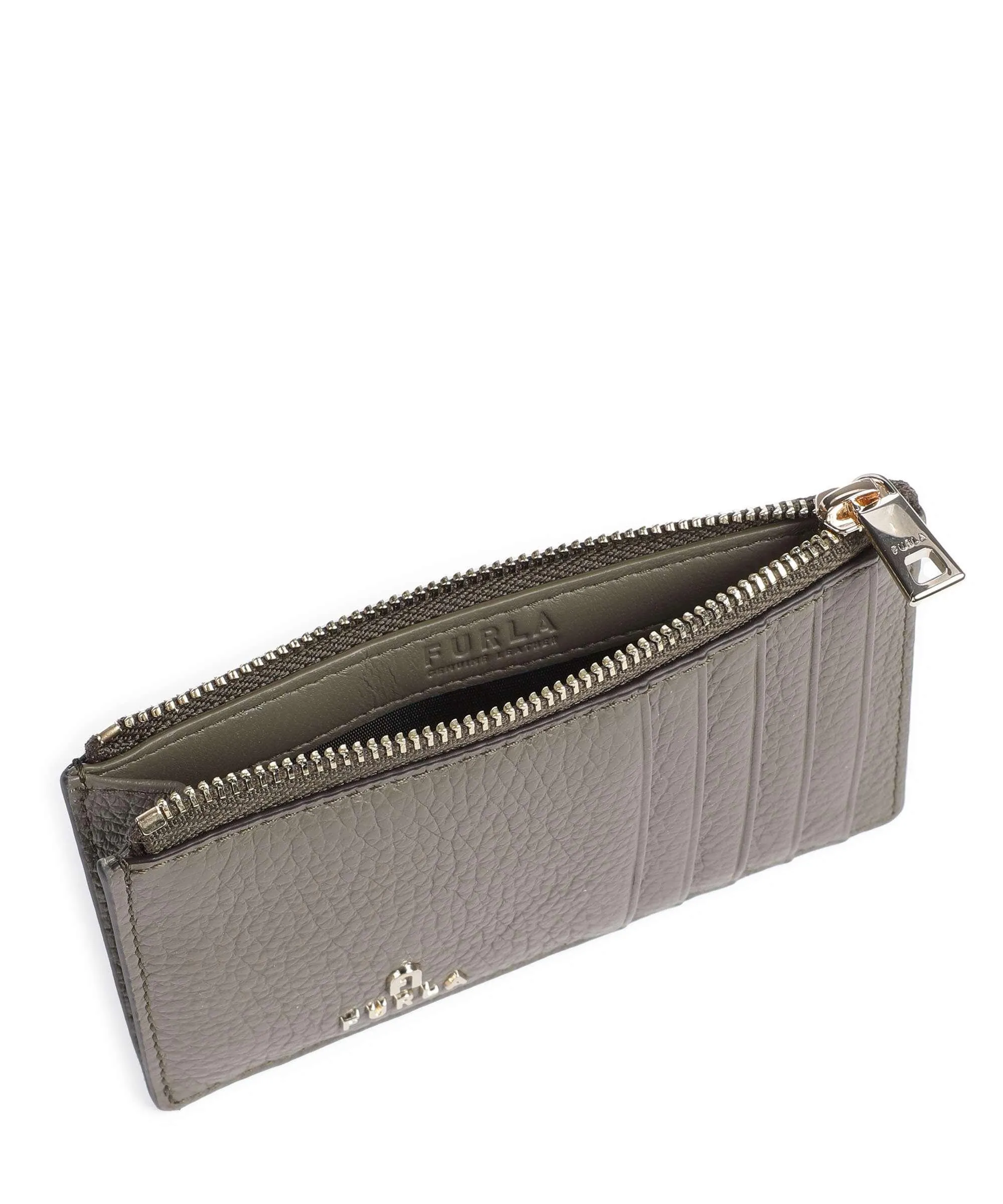  Furla Camelia M Porta carte di credito pelle granulata verde-oliva  