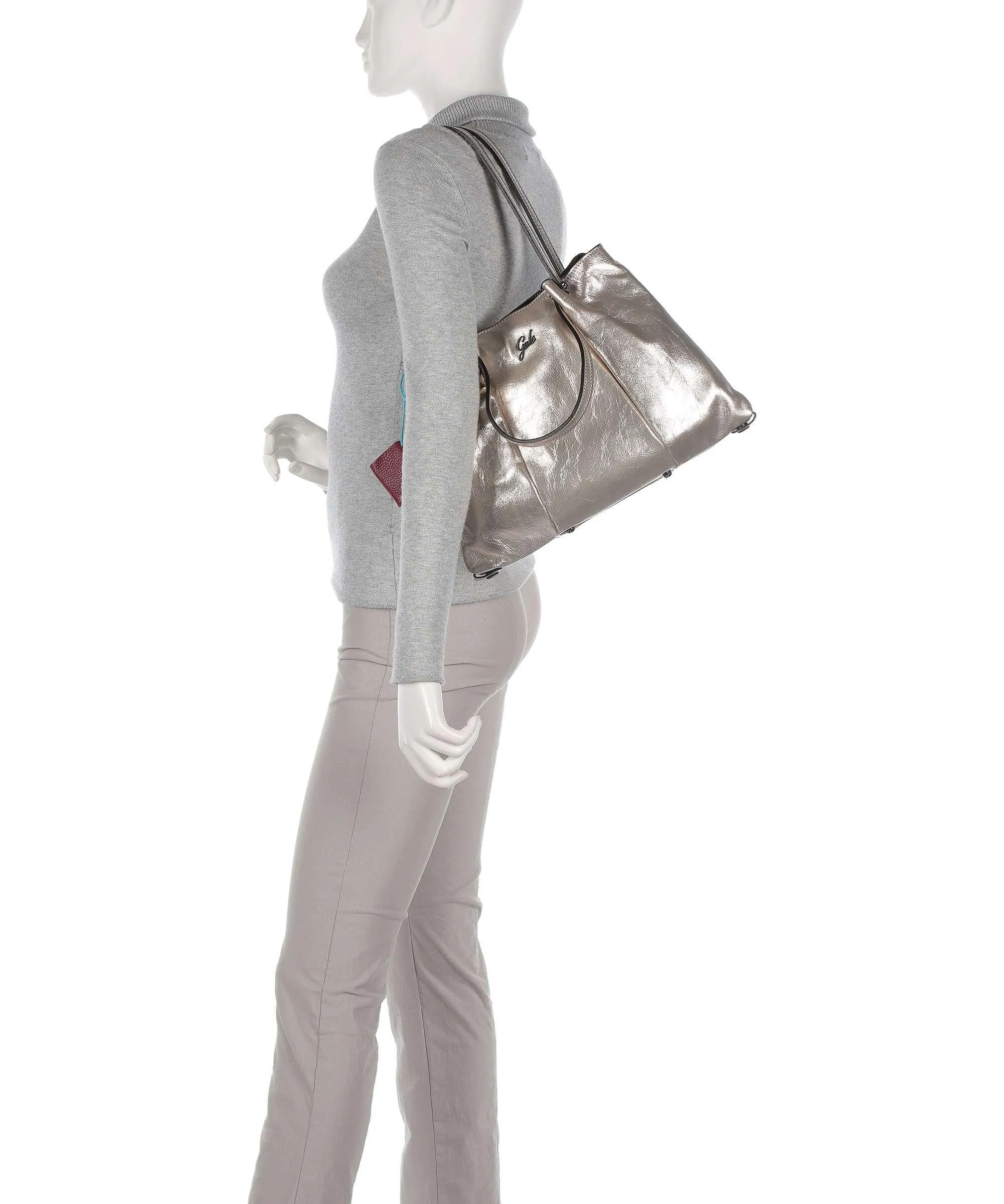  Gabs Sashi Borsa shopper pelle di vitello grana champagne  
