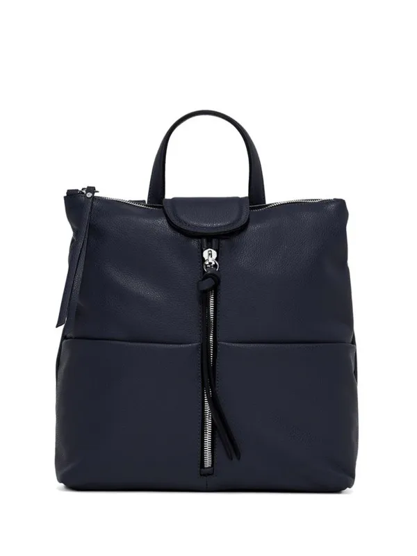 Giada leather backpack with front zip