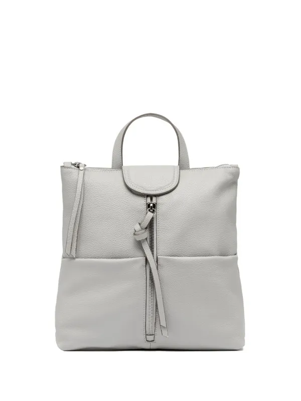 Giada leather backpack with front zips