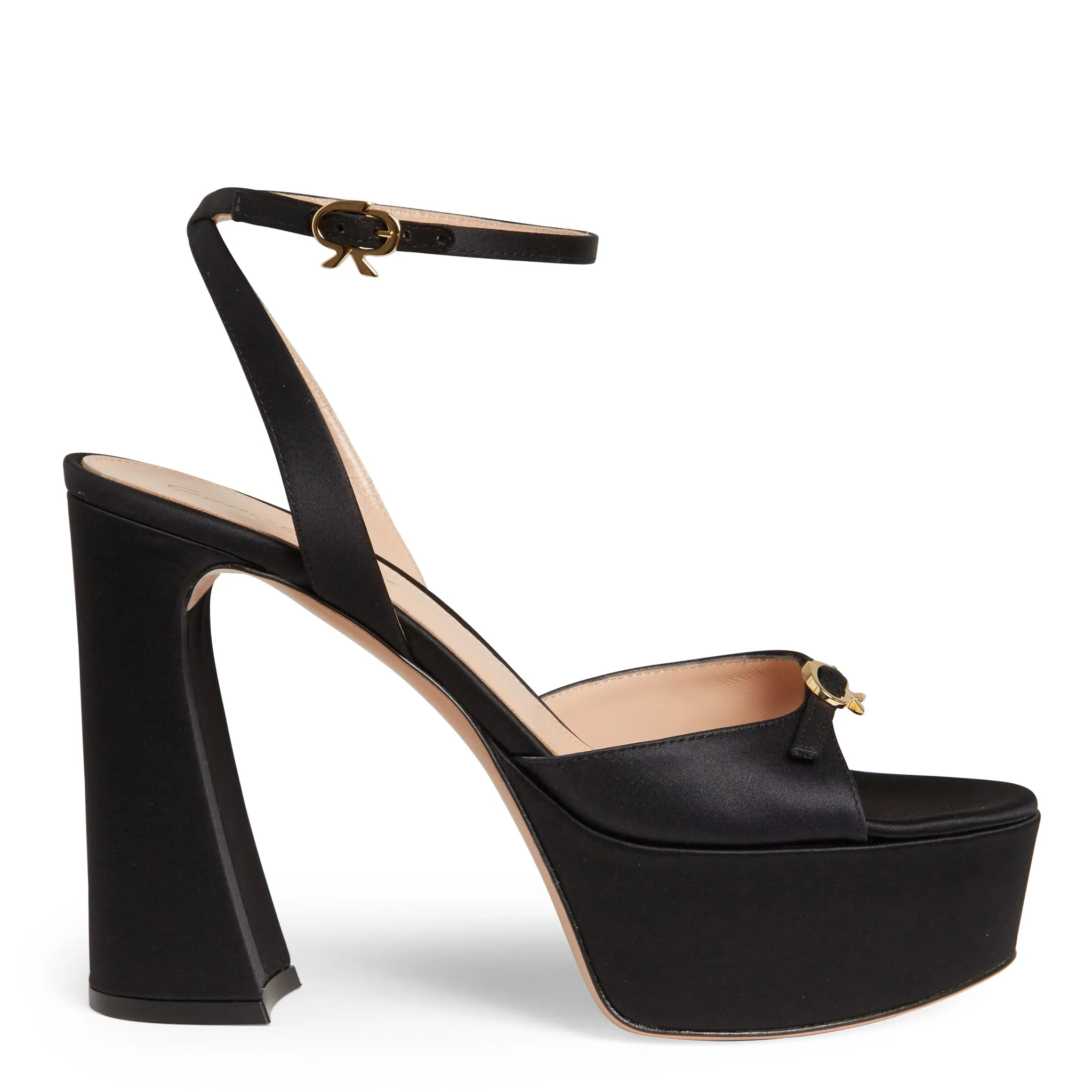 GIANVITO ROSSI  Sandali ''Maddy Platform'' in raso neri