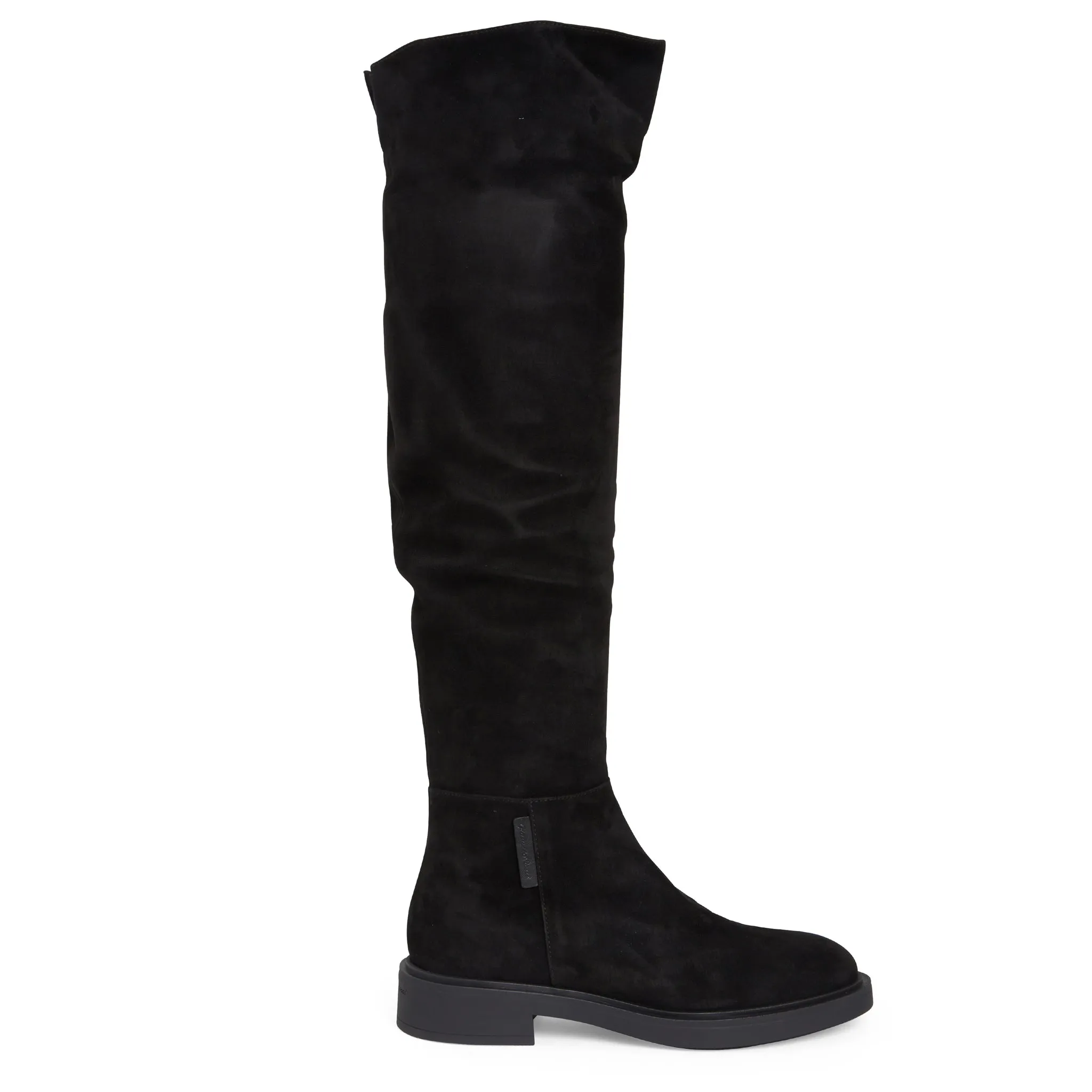 GIANVITO ROSSI  Stivale alto in suede nero