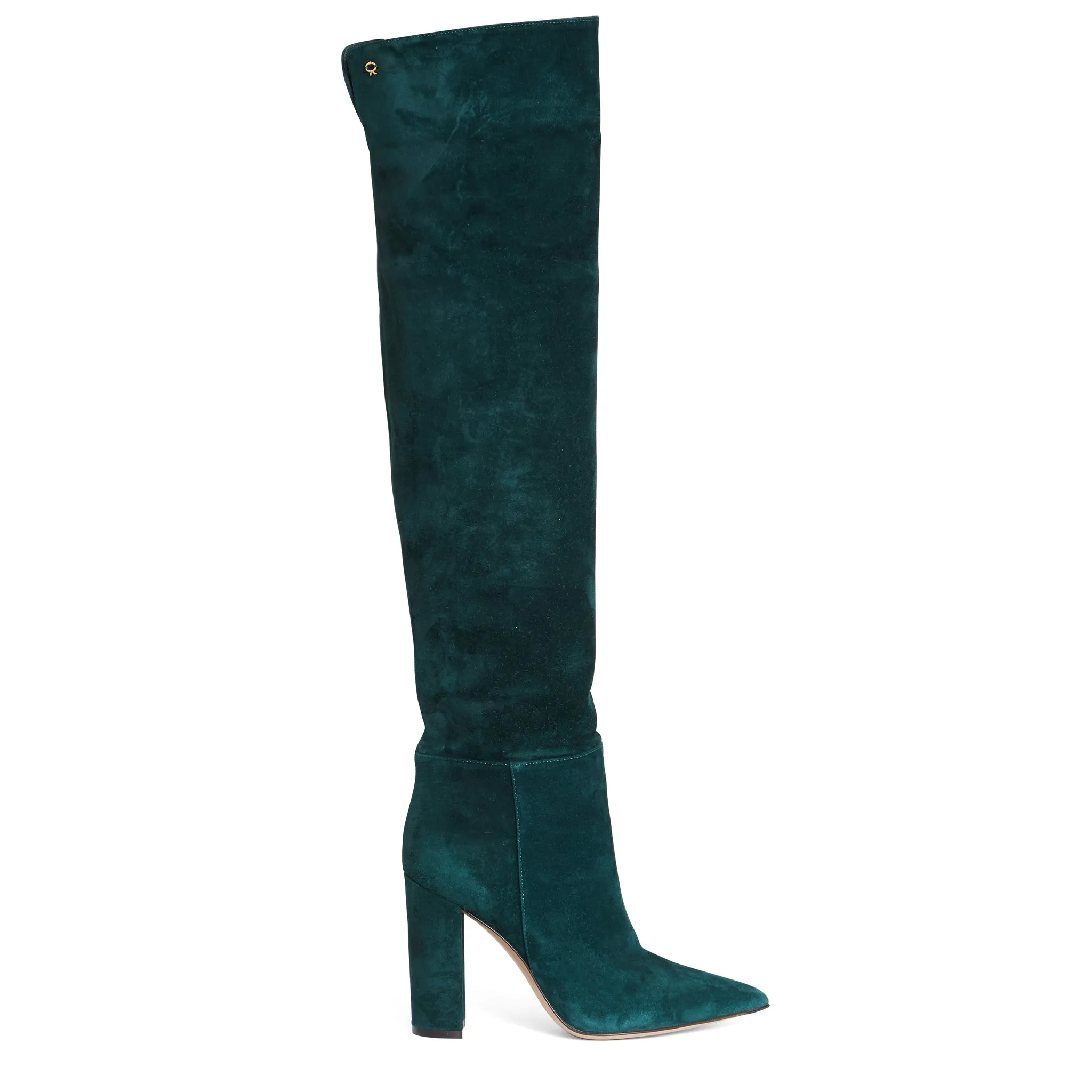 GIANVITO ROSSI  Stivale in camoscio verde