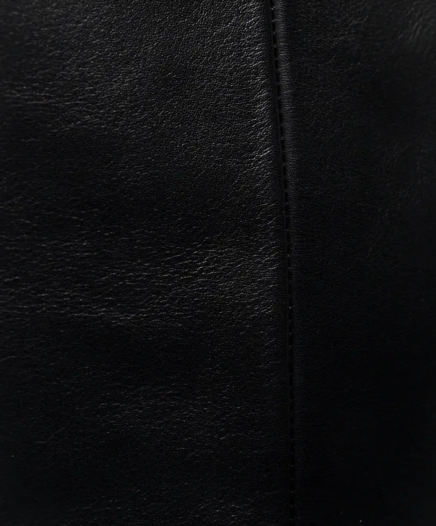 Gianvito Rossi Stivali in pelle nera con logo Dylan Cuissard in rilievo G8033860GOM