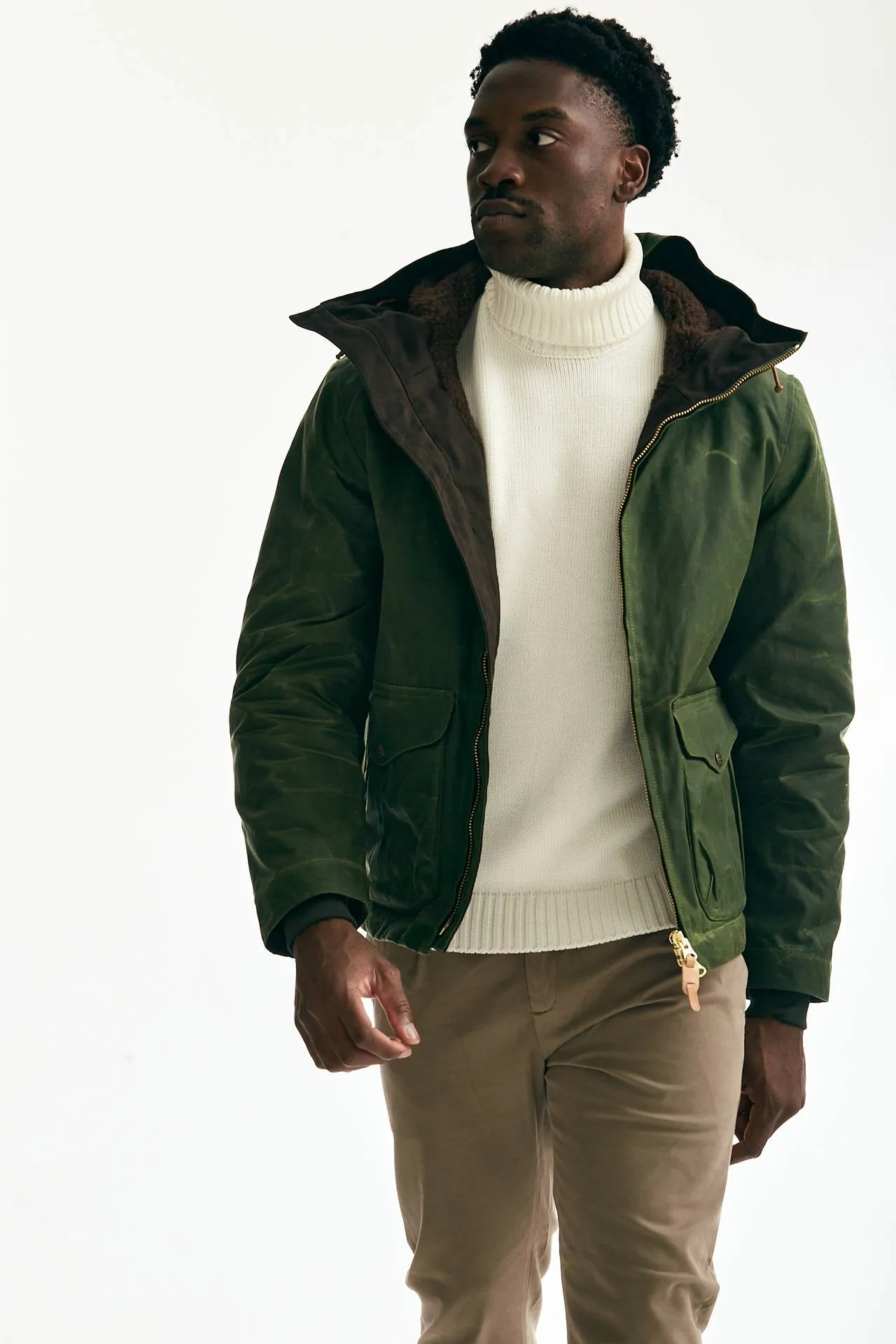 Giubbotto BLAZER COAT in cotone cerato verde 