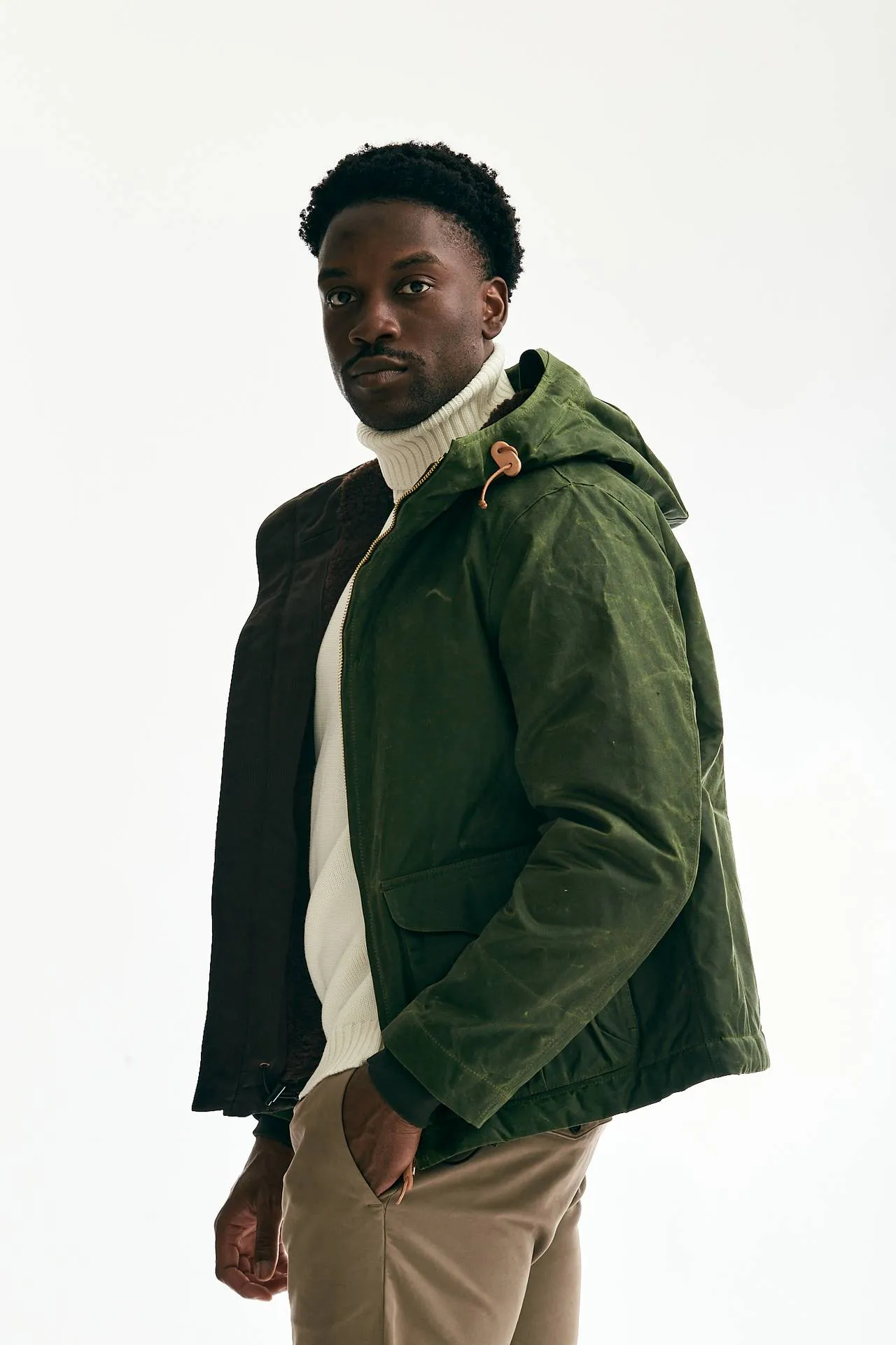 Giubbotto BLAZER COAT in cotone cerato verde 