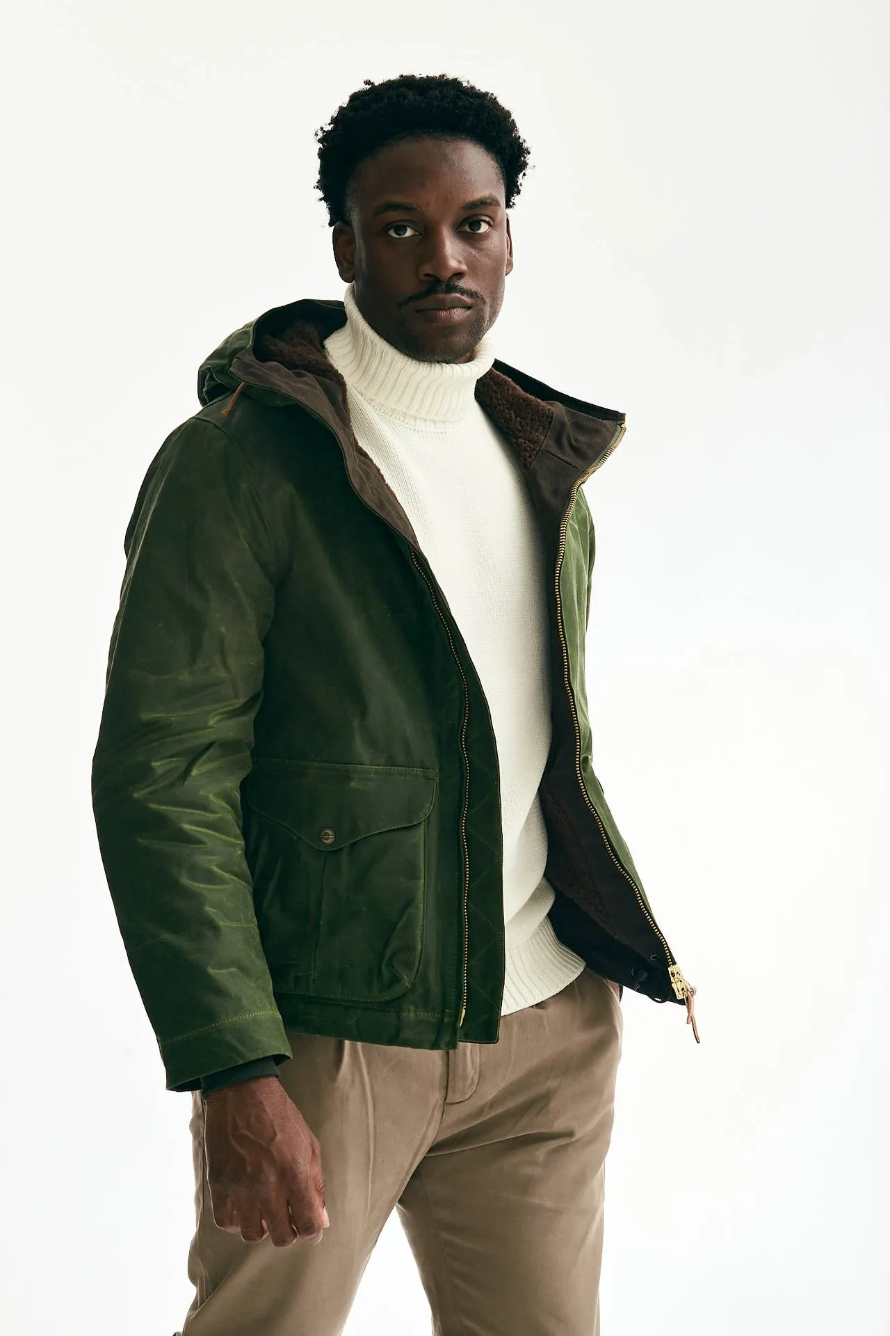 Giubbotto BLAZER COAT in cotone cerato verde 