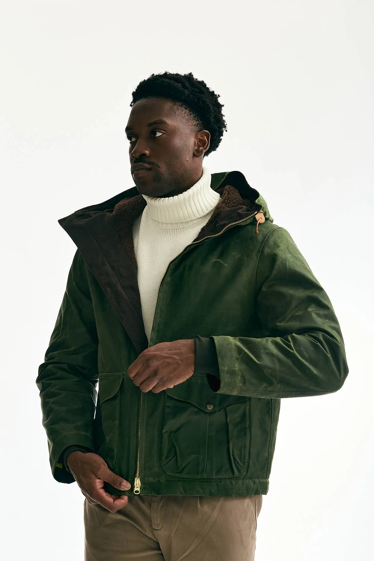 Giubbotto BLAZER COAT in cotone cerato verde 