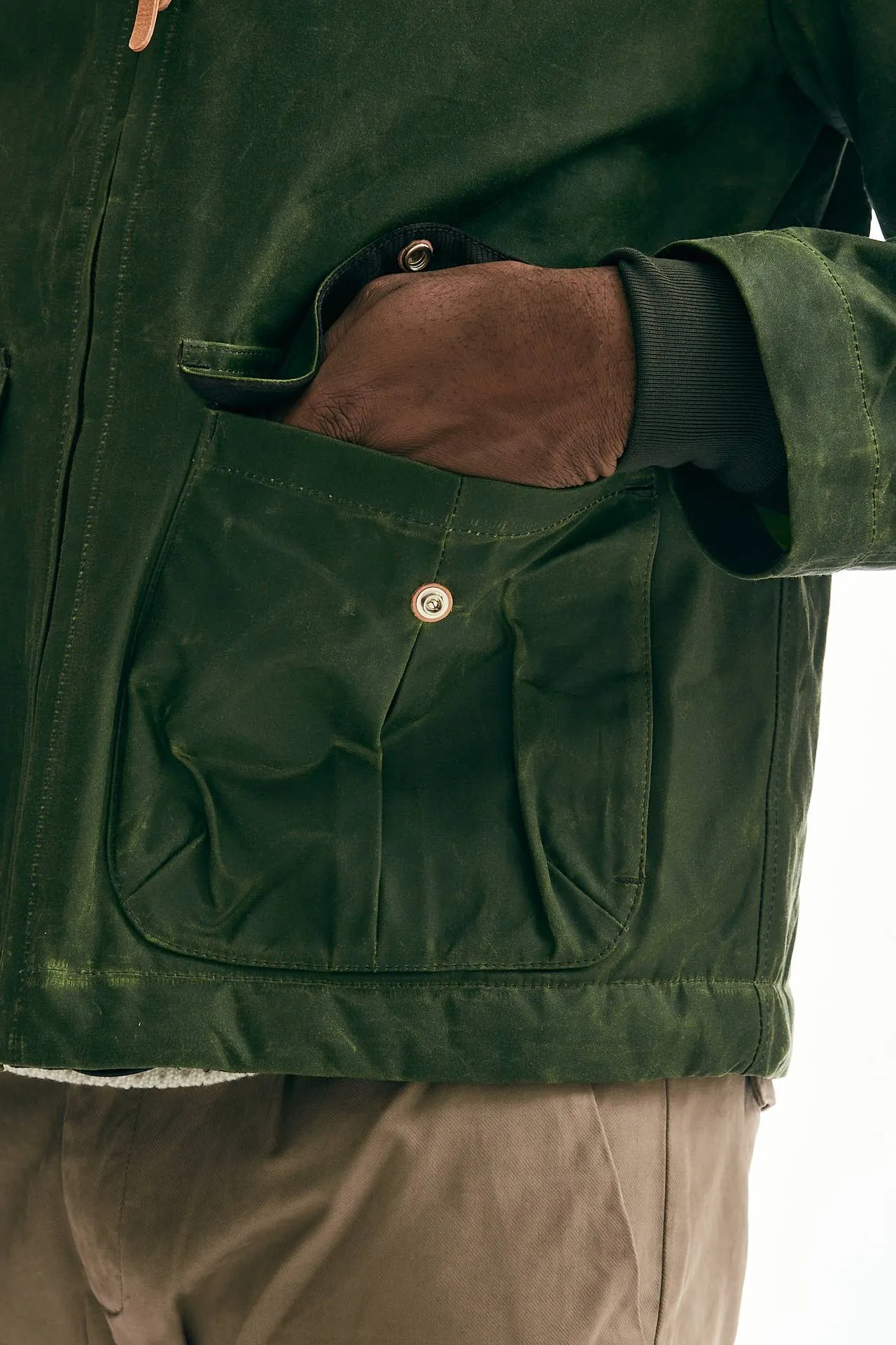 Giubbotto BLAZER COAT in cotone cerato verde 