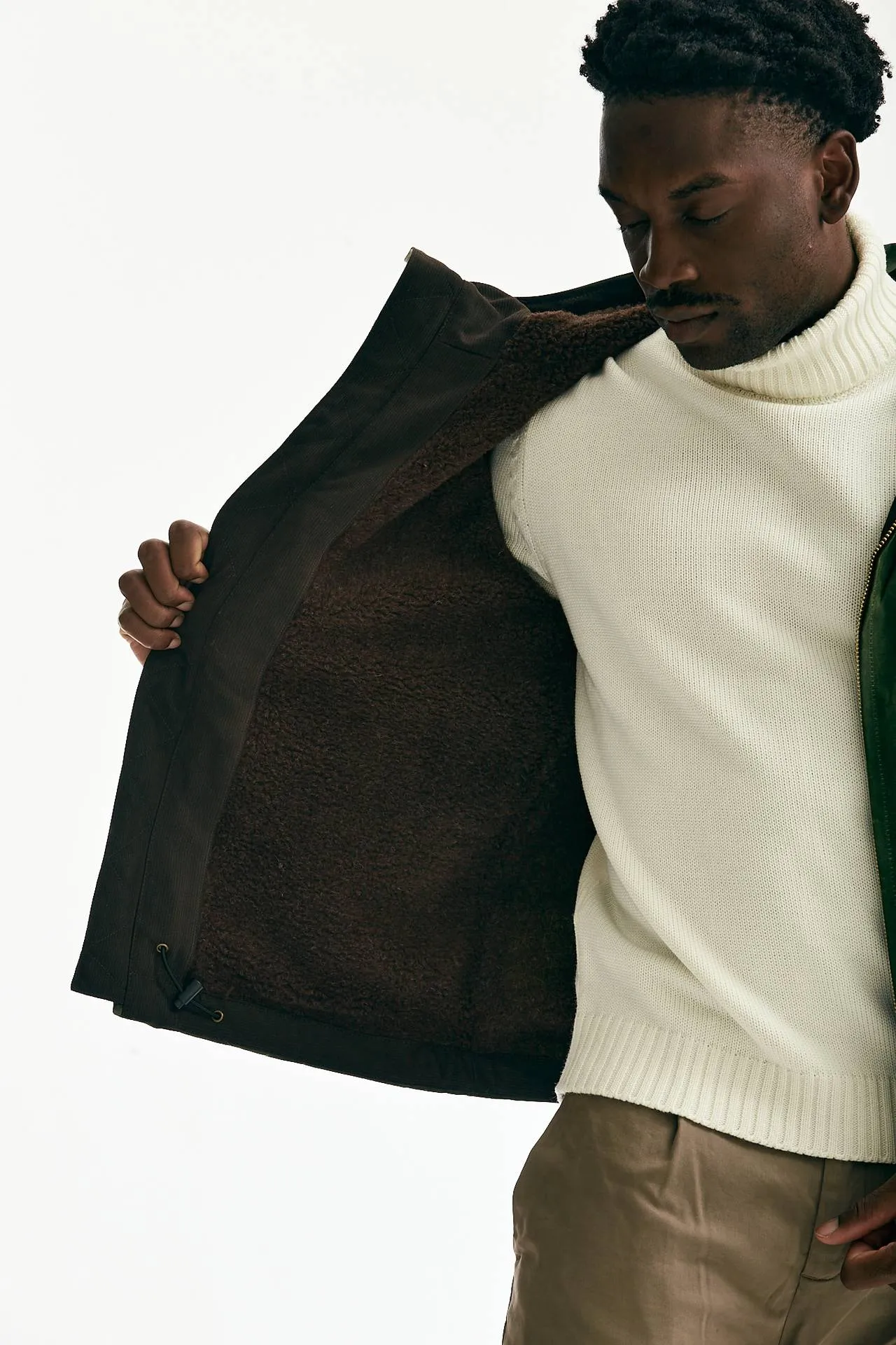 Giubbotto BLAZER COAT in cotone cerato verde 