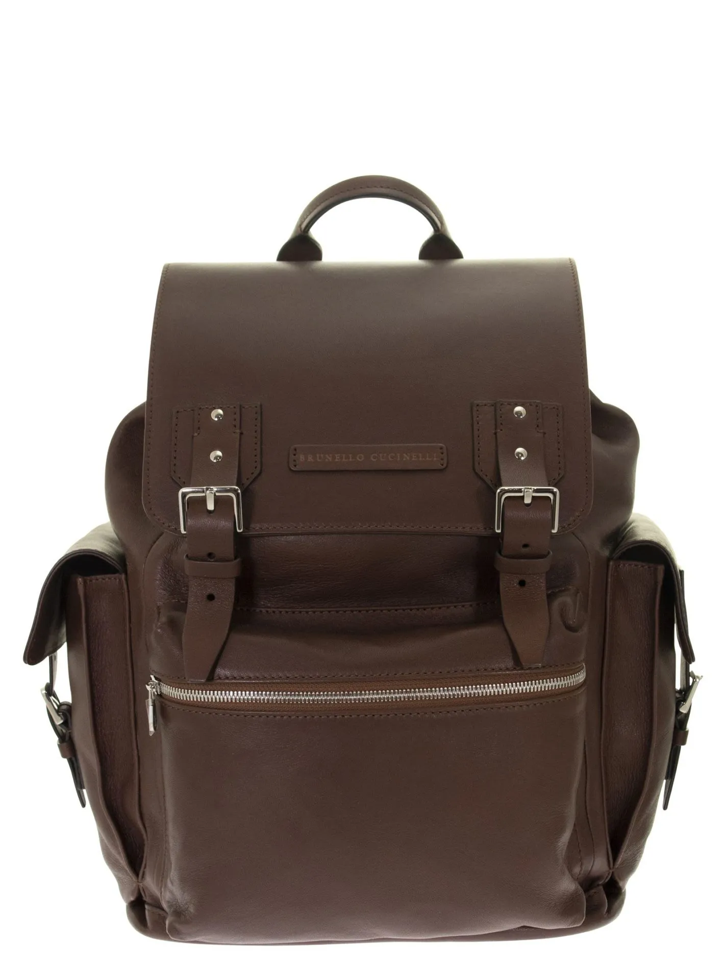 Grained leather backpack