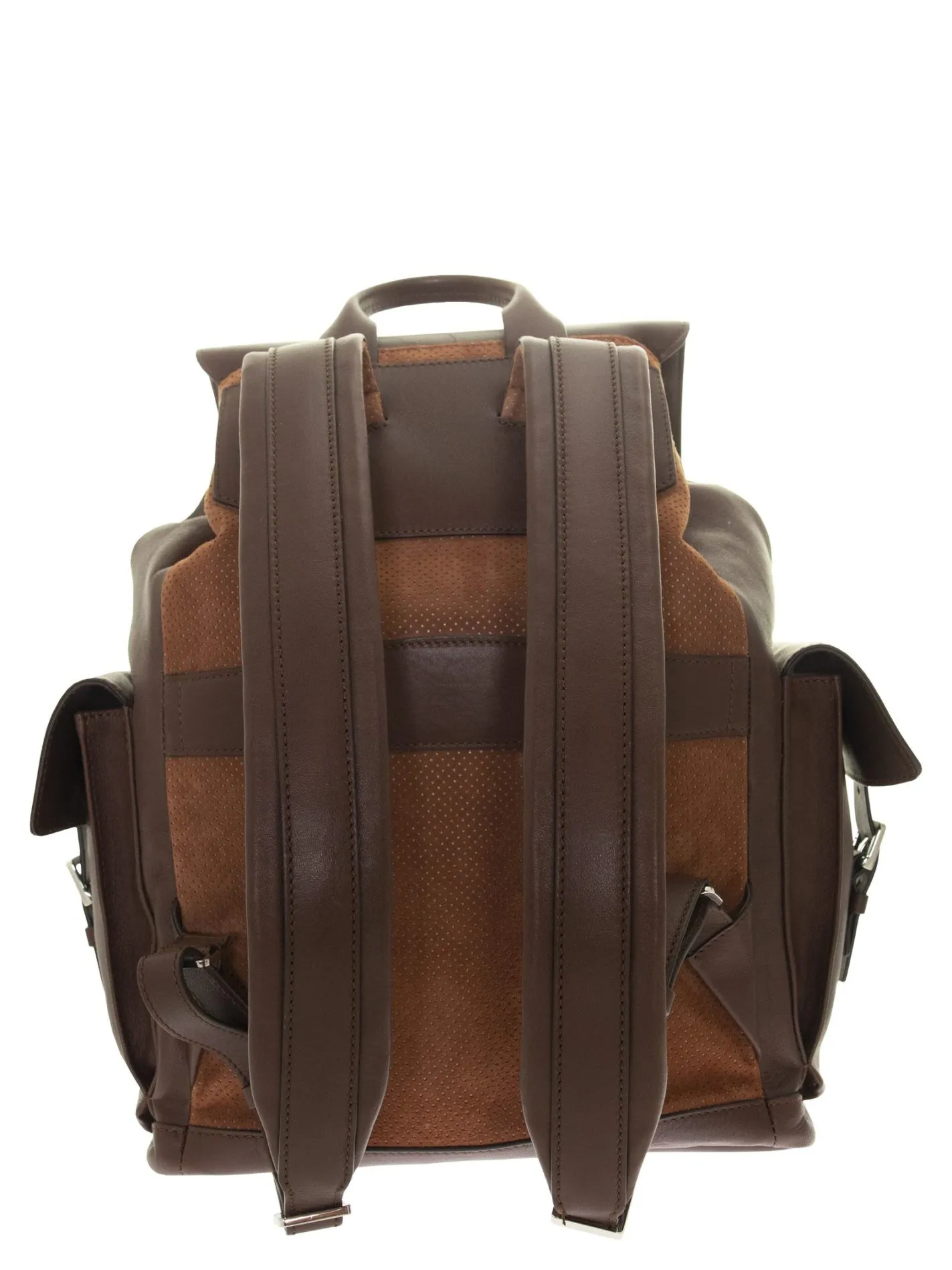 Grained leather backpack