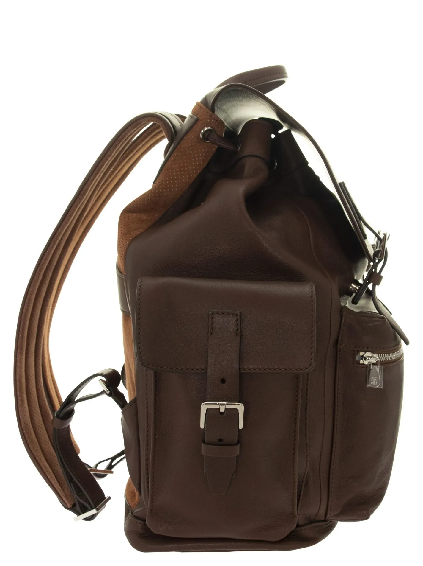 Grained leather backpack