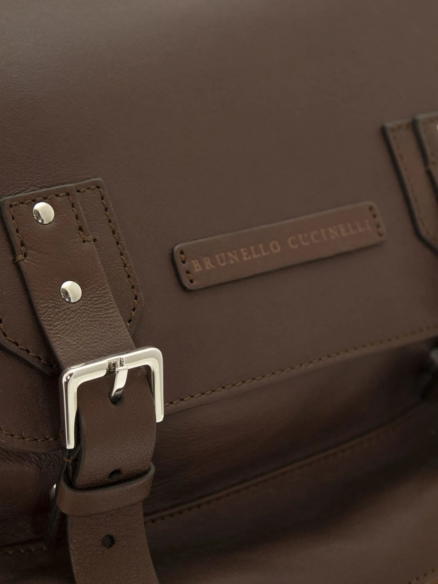 Grained leather backpack