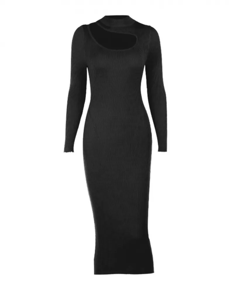 Hirigin Autunno Inverno Maglione Vestito Maxi Vestito Donna Dolcevita Lungo S