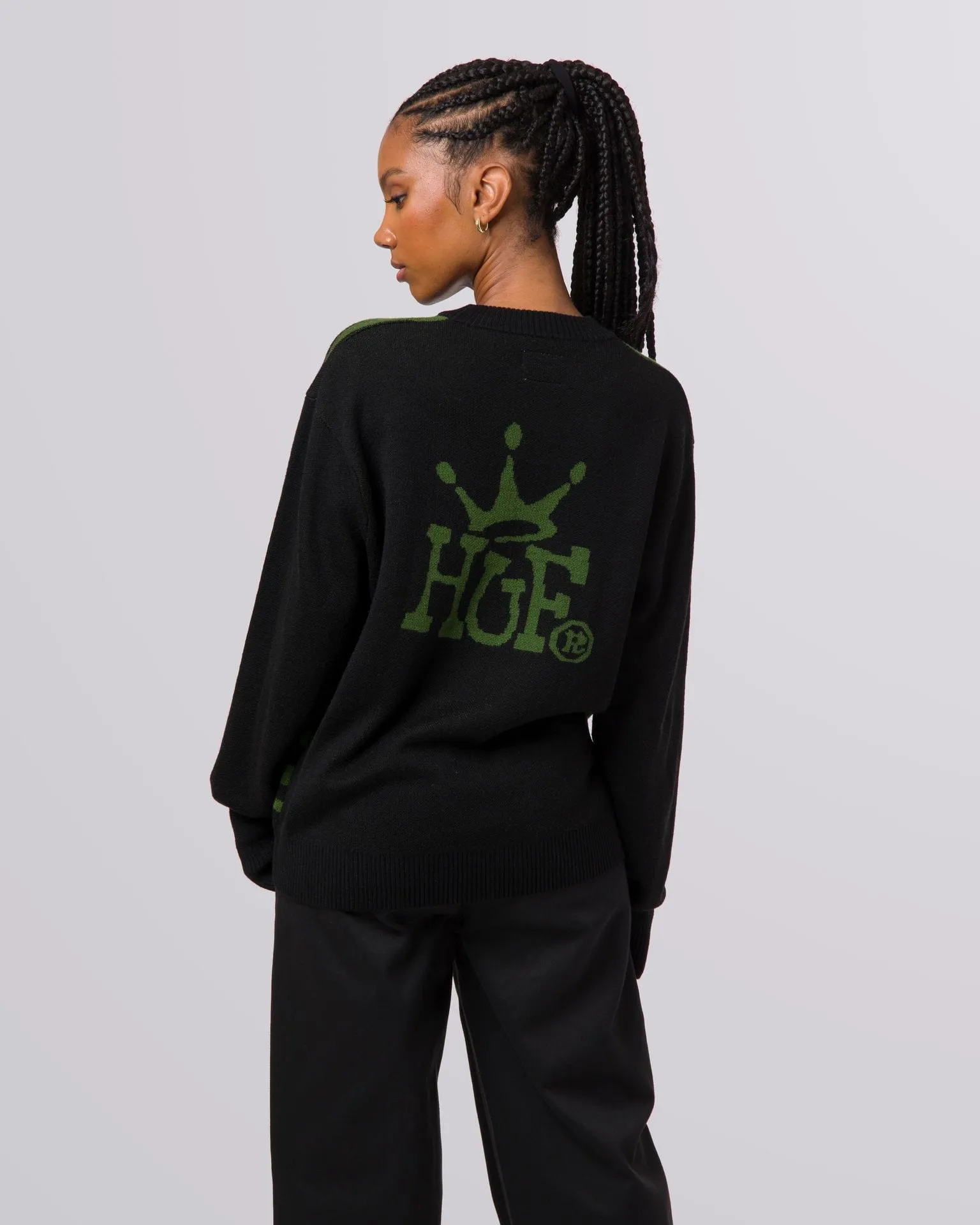 HUF CROWN SWEATER - BLACK