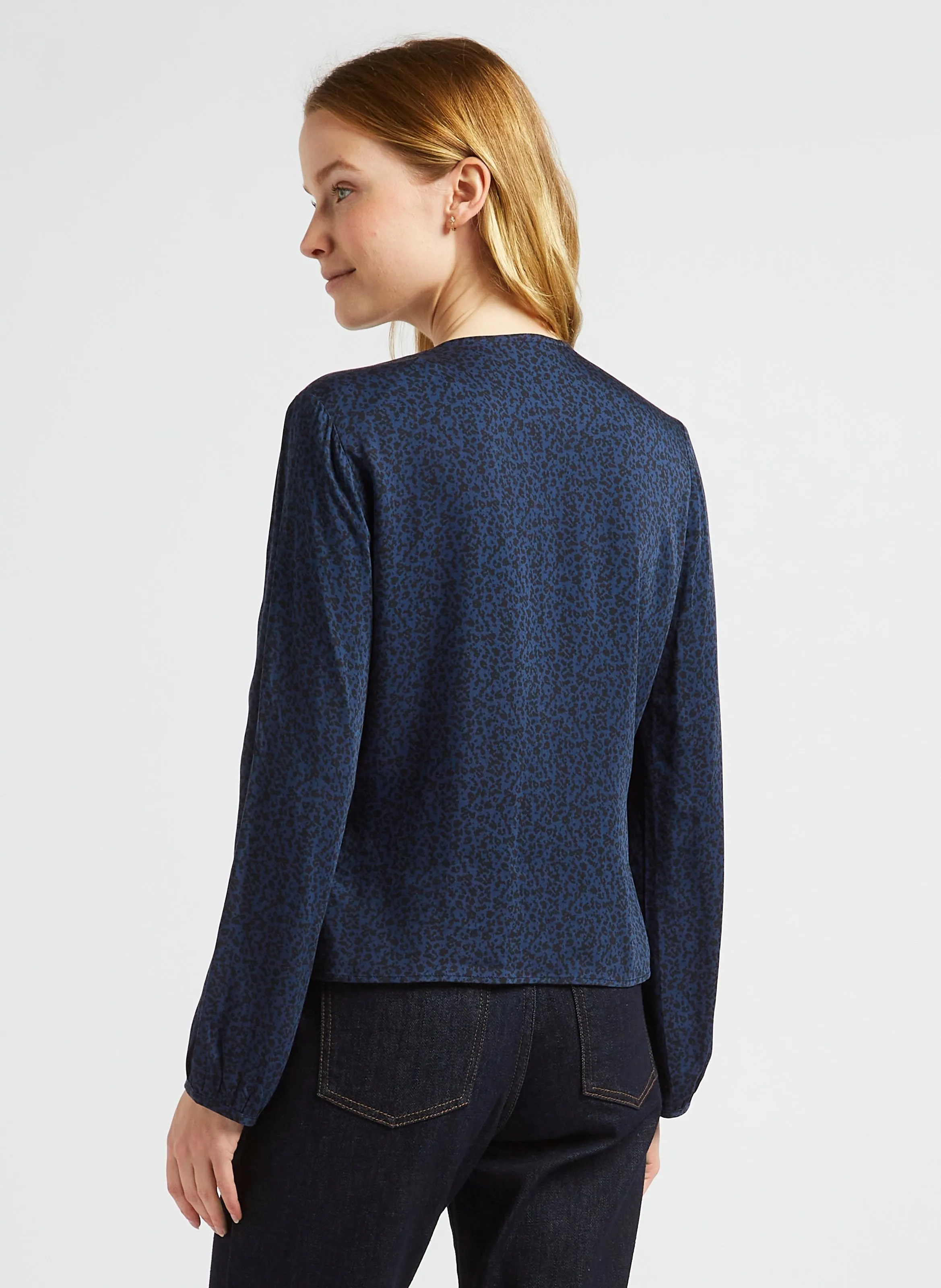  I CODE   Blusa diritta con scollo a V stampata | Blu