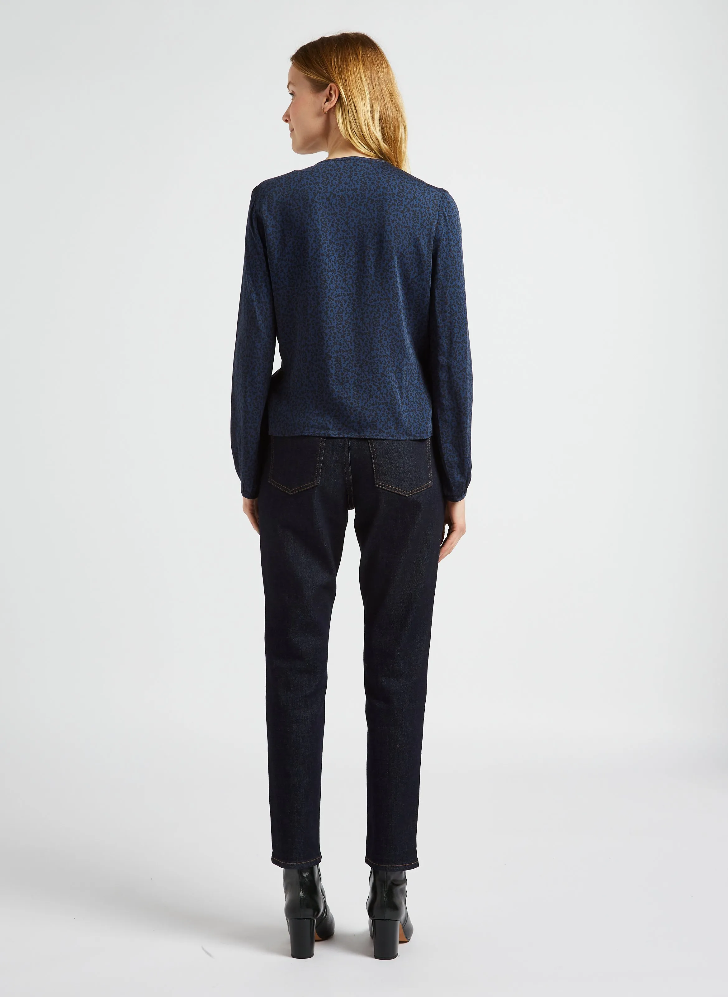  I CODE   Blusa diritta con scollo a V stampata | Blu