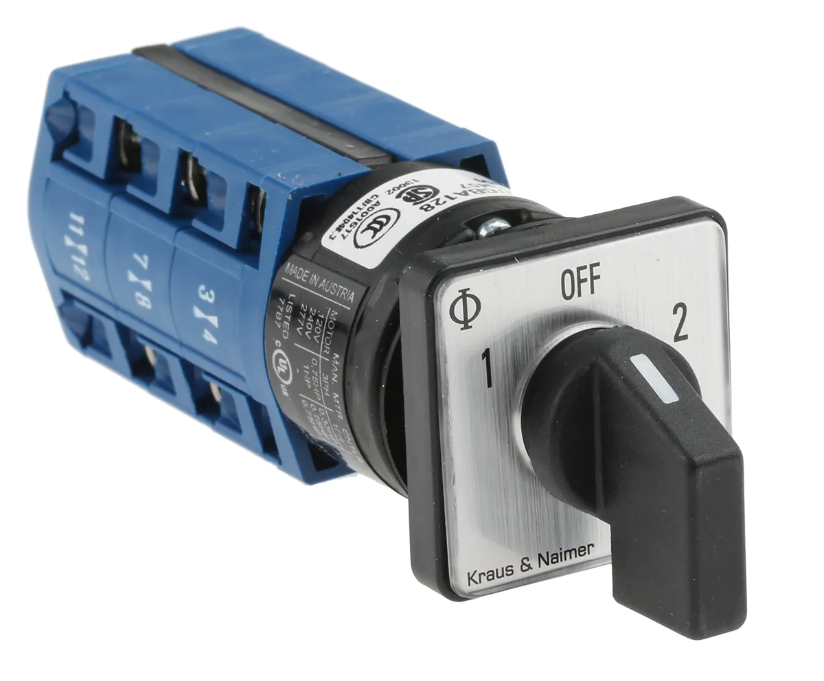Interruttore Cam Kraus & Naimer CG4A212/GBA128EF 3P, 3 posizioni, 10A
