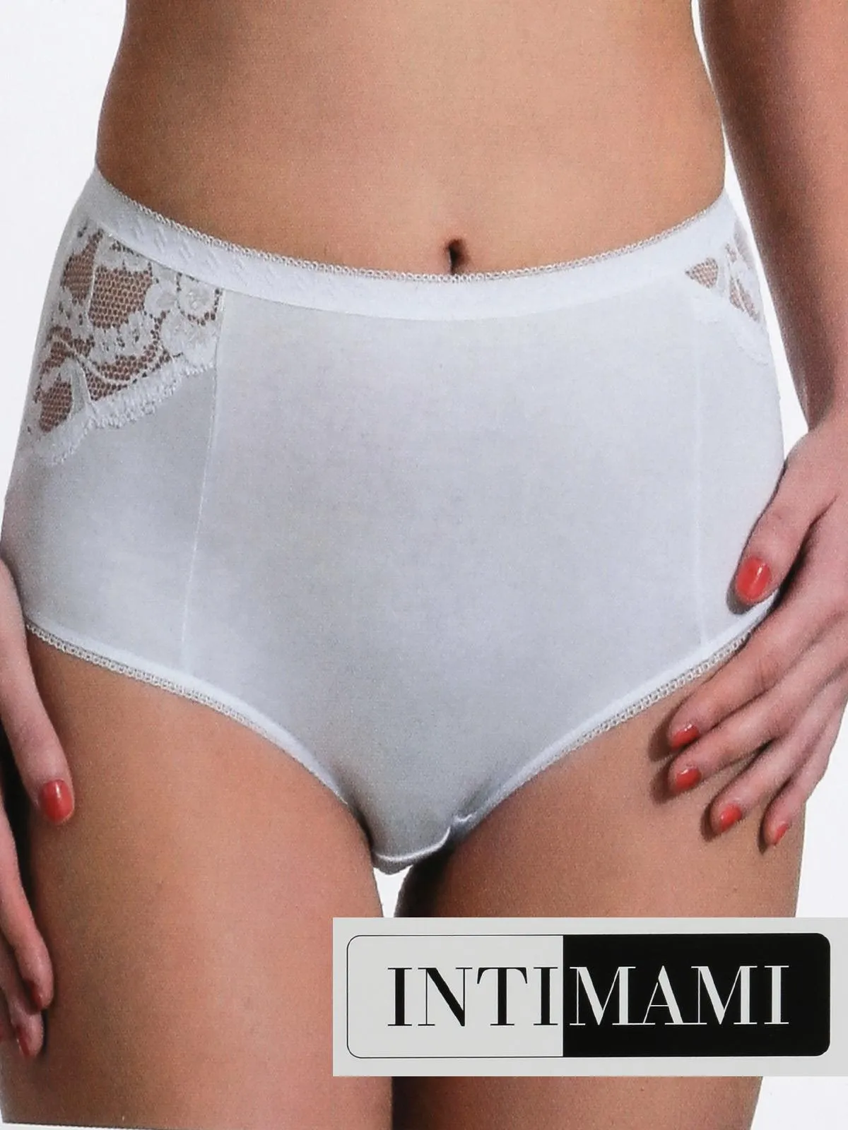 Intimami Jupe-culotte en coton blanc avec dentelle