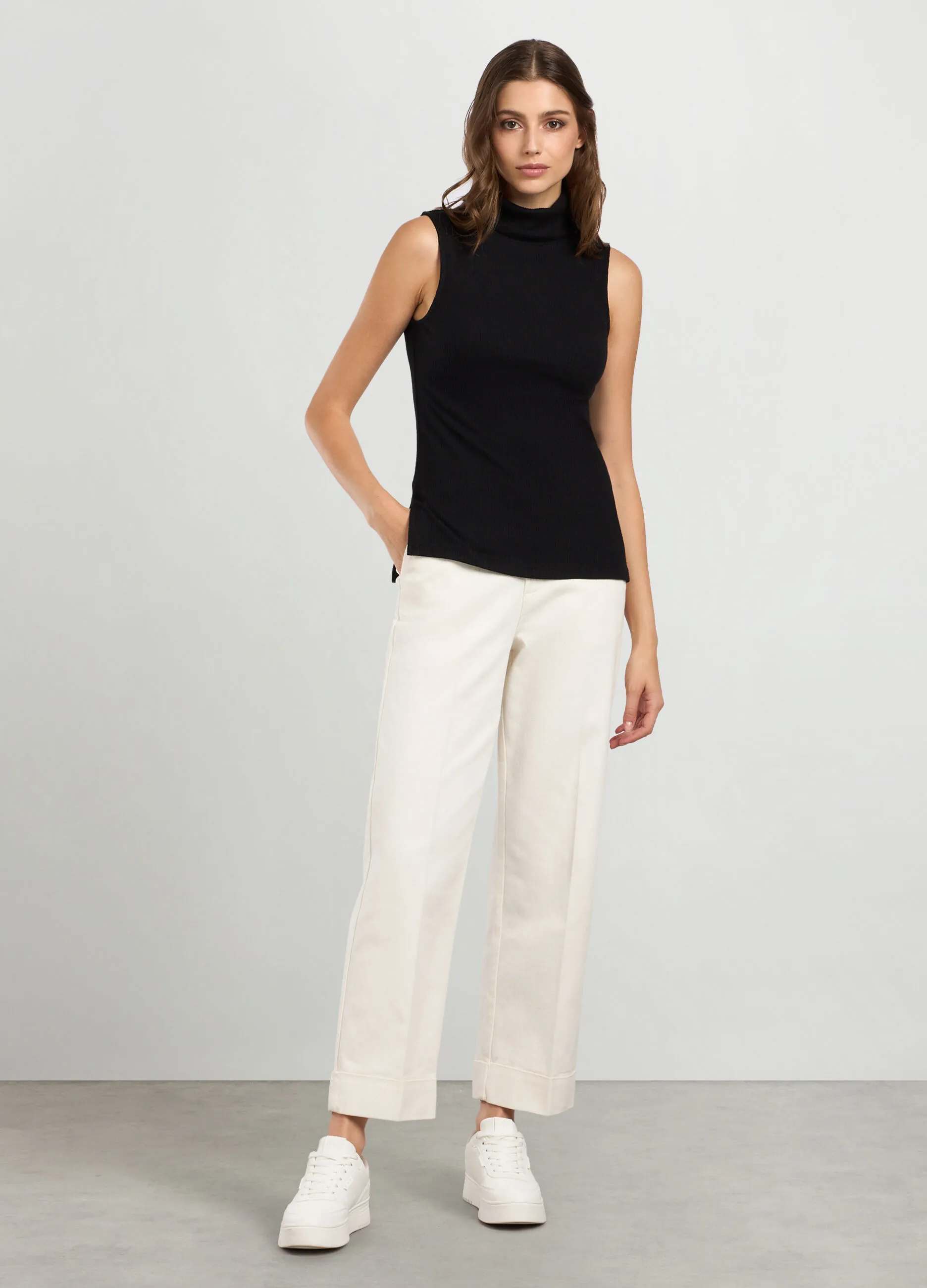 IWIE  Pantaloni chino in denim di cotone stretch donna