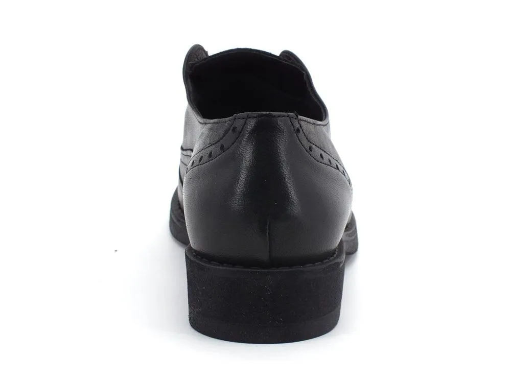JIUDIT Derby Scarpa Linguetta Strass Borchie Nero 1503
