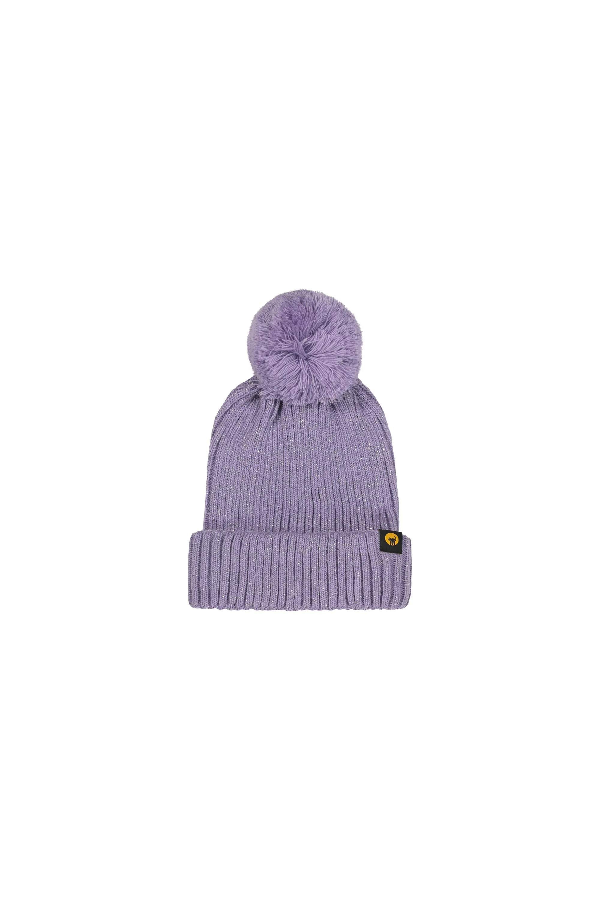 KARA GIRL – Lilac knit hat lurex with pompon