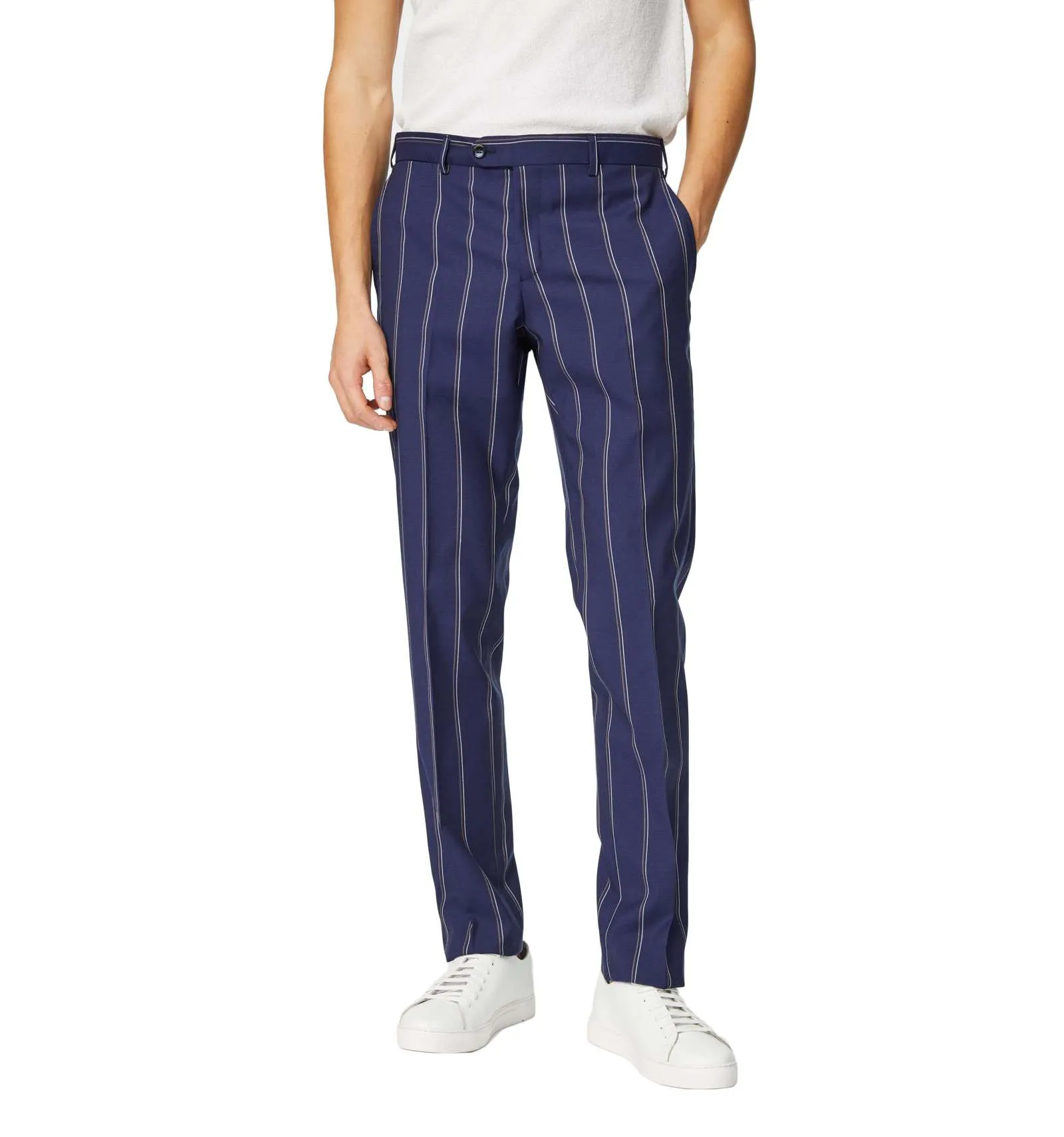 L.B.M. 1911 uomo abito monopetto macro gessato blu 3673 33069/1
