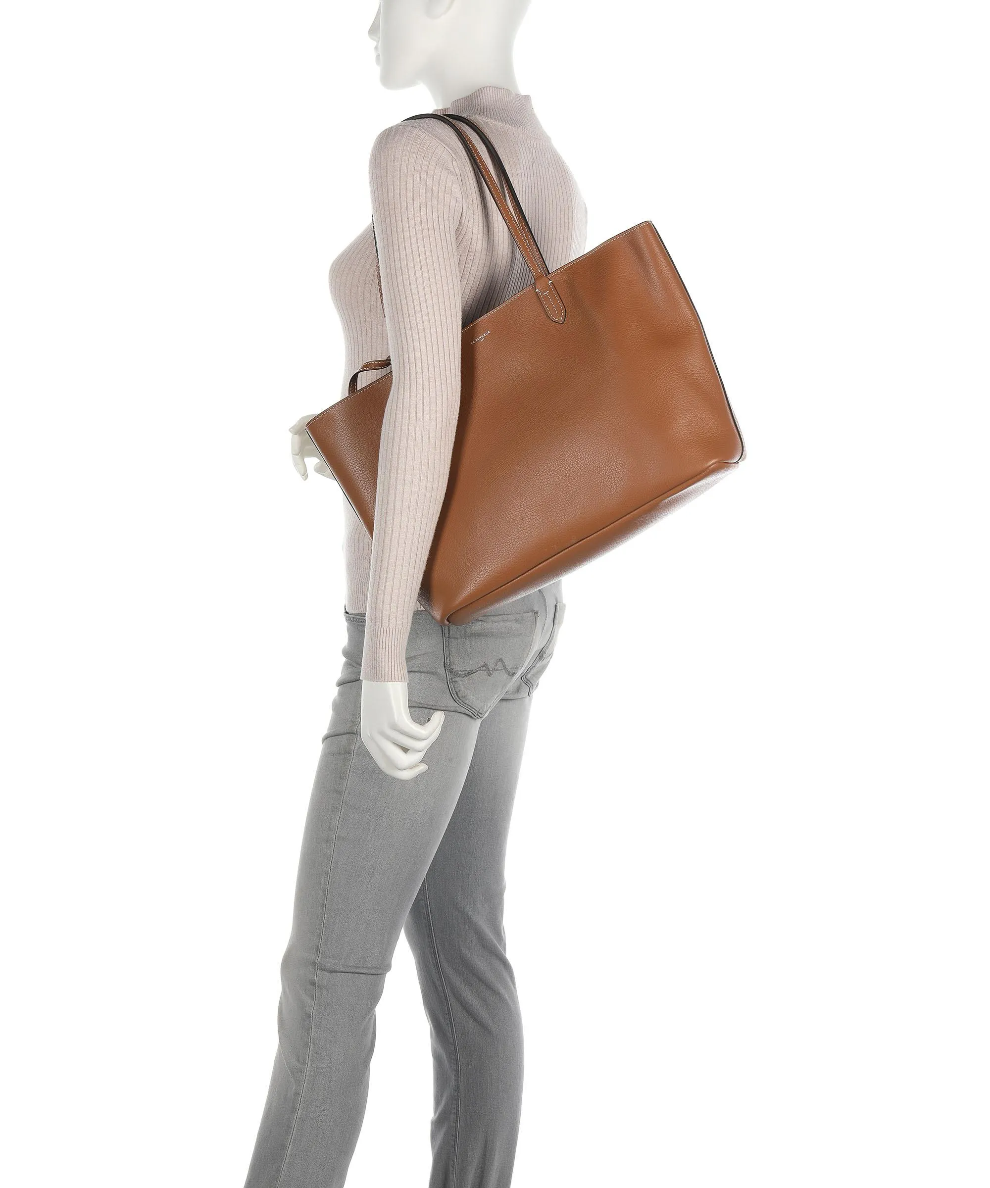  Le Tanneur Louise Borsa shopper pelle granulata tan  