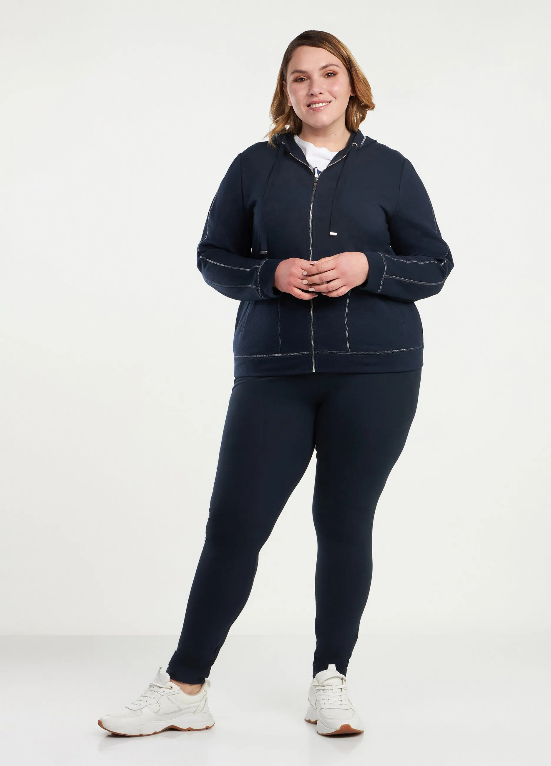 Leggings con filo lurex donna curvy