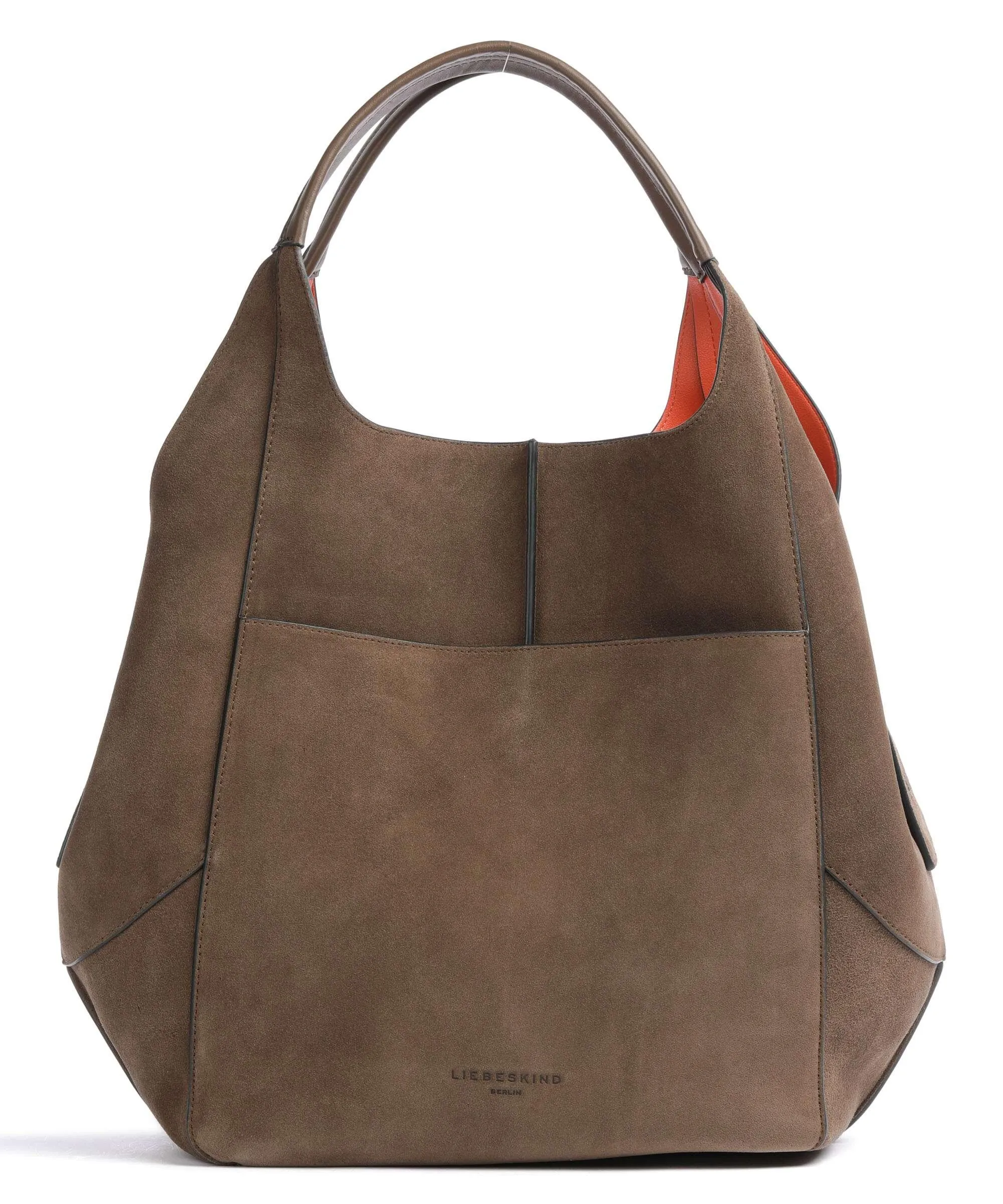  Liebeskind Lilly Hydro Suede L Borsa hobo pelle ruvida marrone scuro  