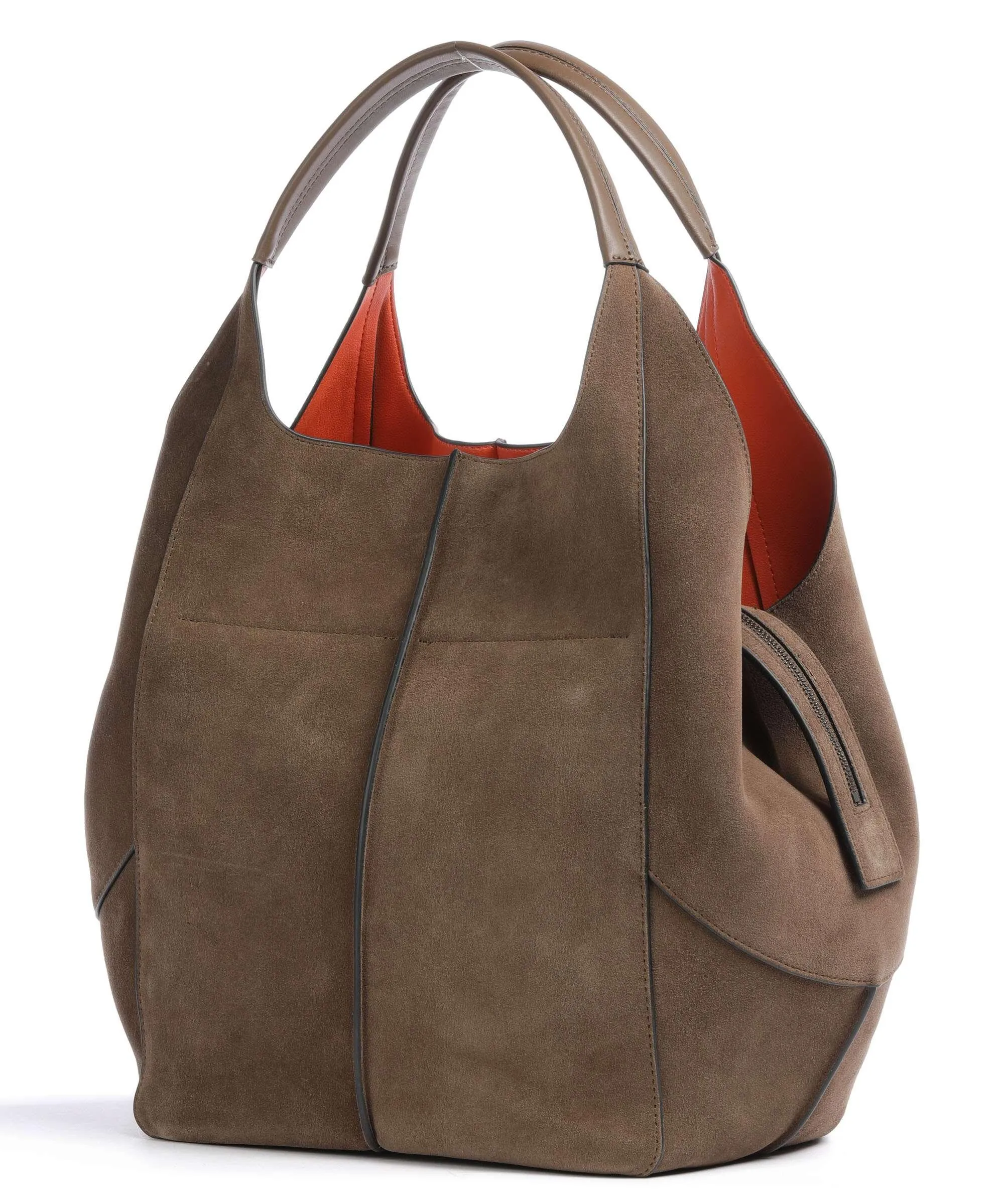  Liebeskind Lilly Hydro Suede L Borsa hobo pelle ruvida marrone scuro  