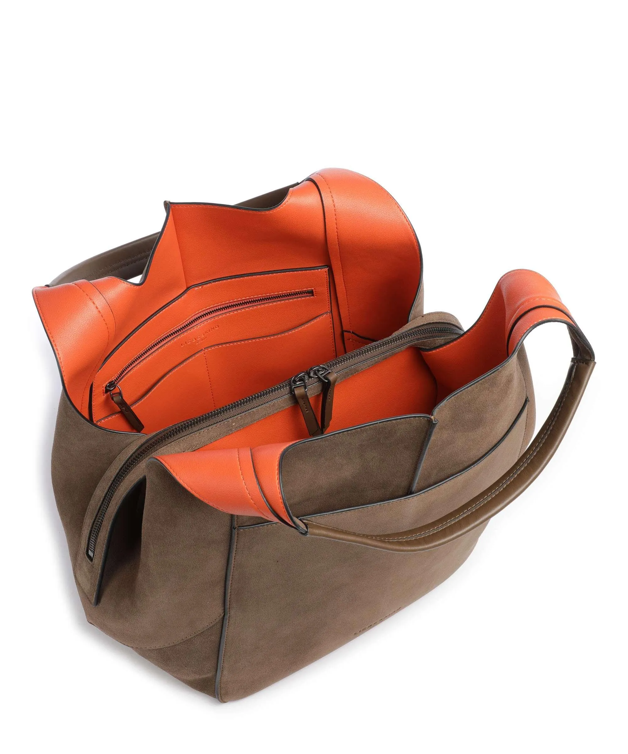  Liebeskind Lilly Hydro Suede L Borsa hobo pelle ruvida marrone scuro  