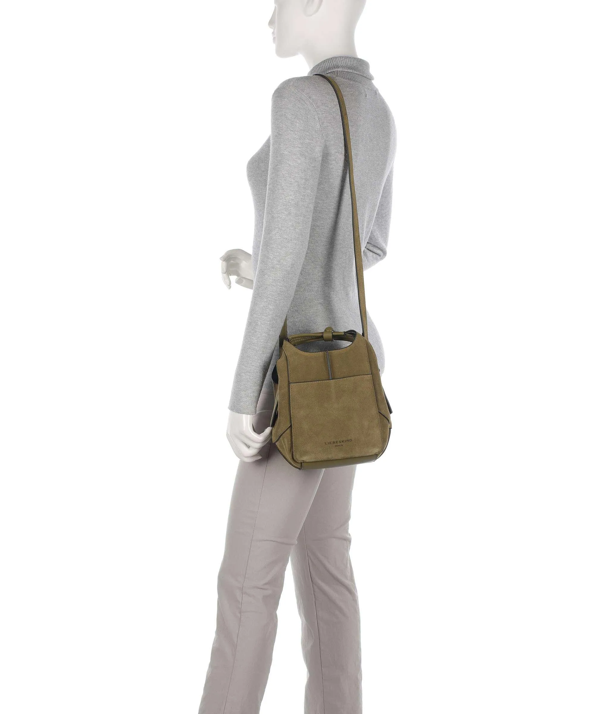  Liebeskind Lilly Hydro Suede S Borsa a tracolla pelle ruvida verde-oliva  