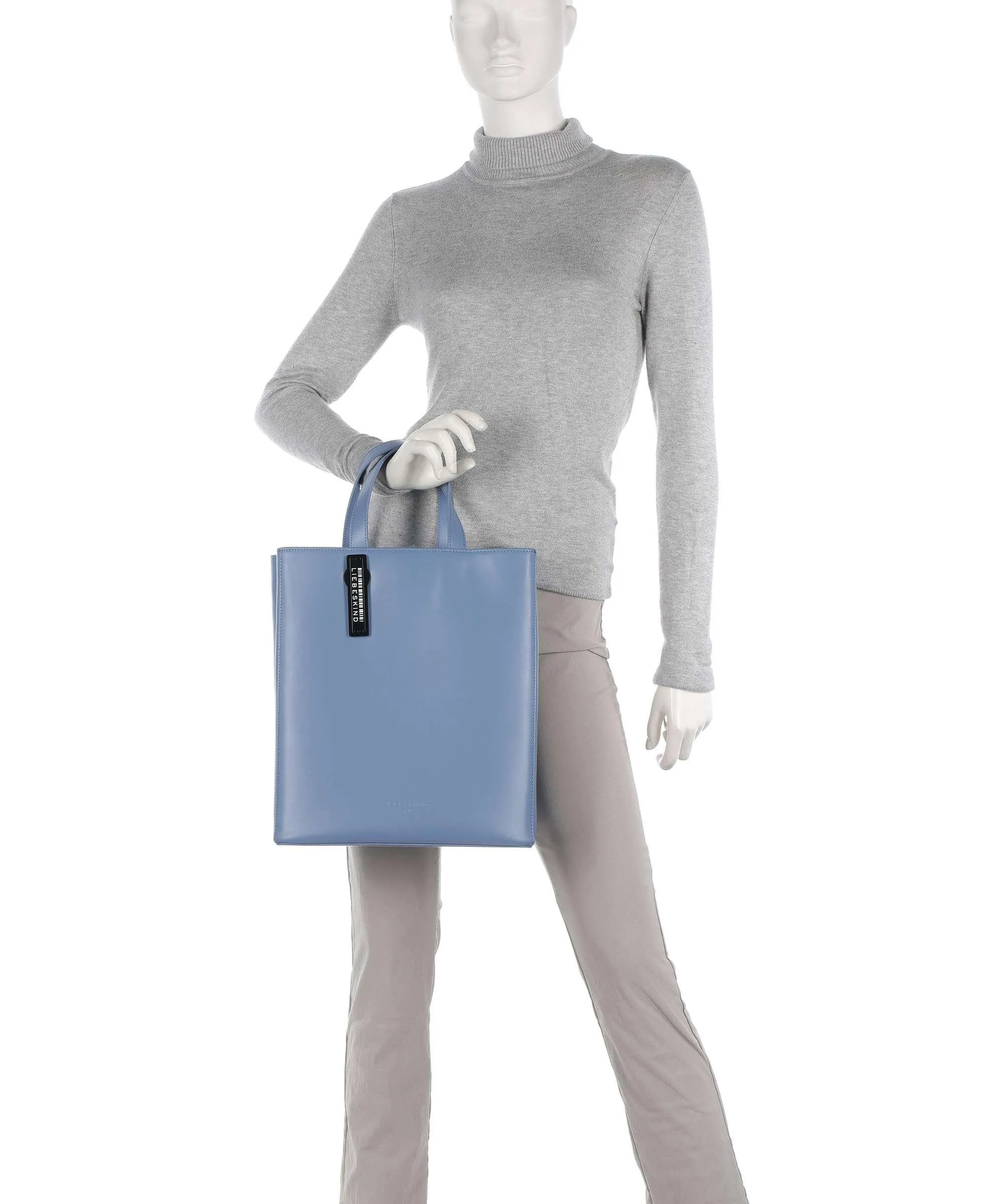  Liebeskind Paper Bag Carter M Borsa a mano pelle a grana fine blu  
