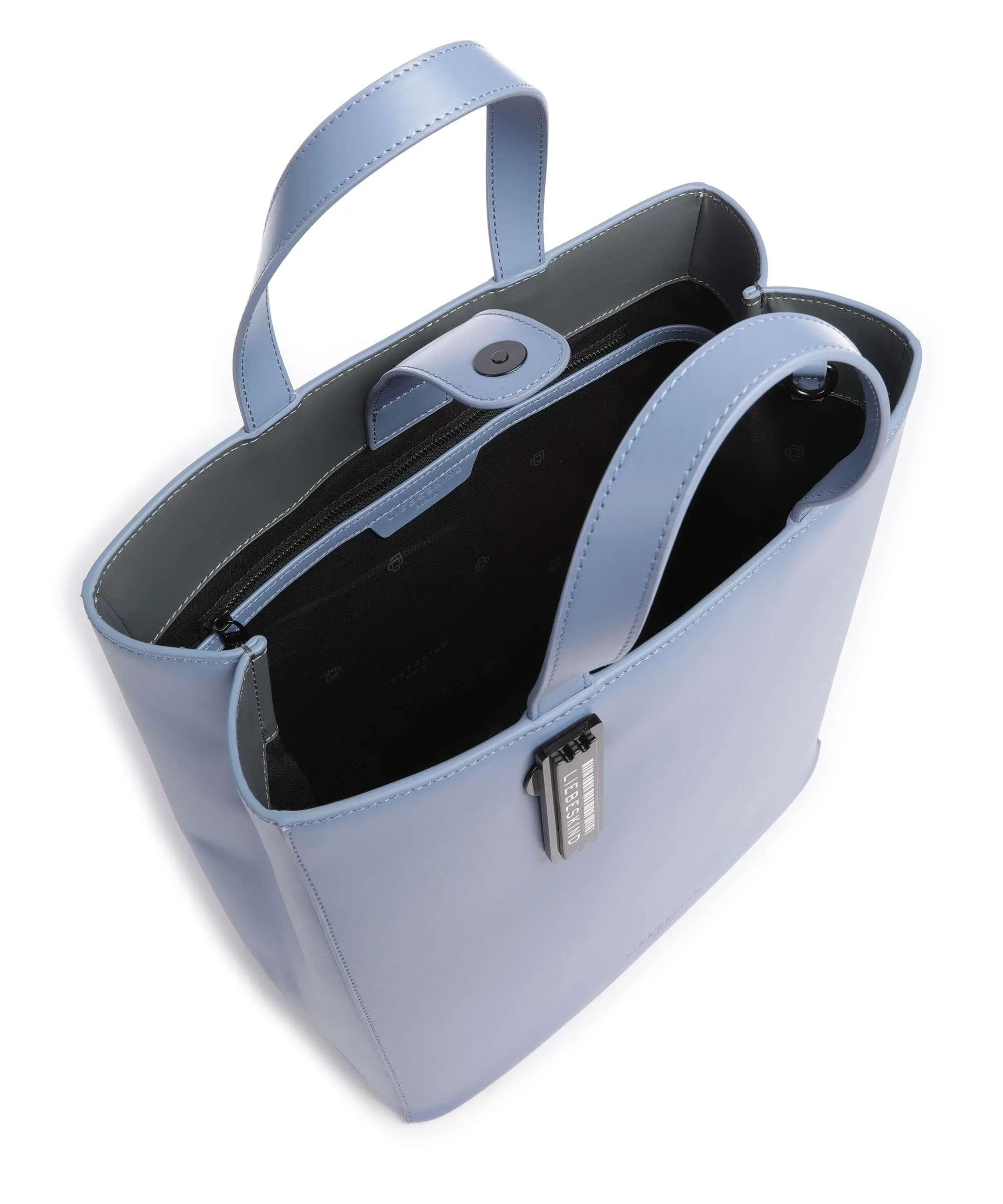  Liebeskind Paper Bag Carter M Borsa a mano pelle a grana fine blu  