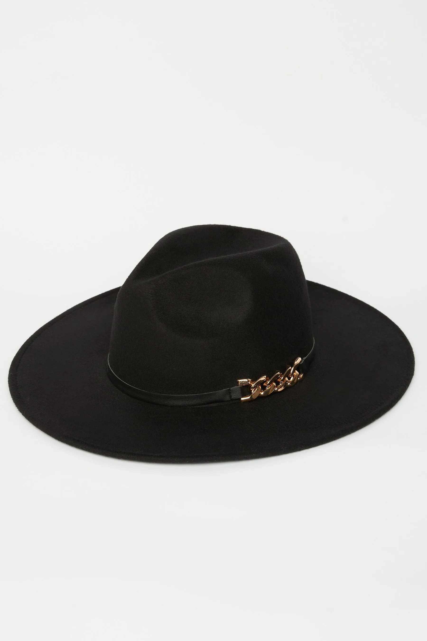Lipsy - Cappello fedora in camoscio sintetico con catena