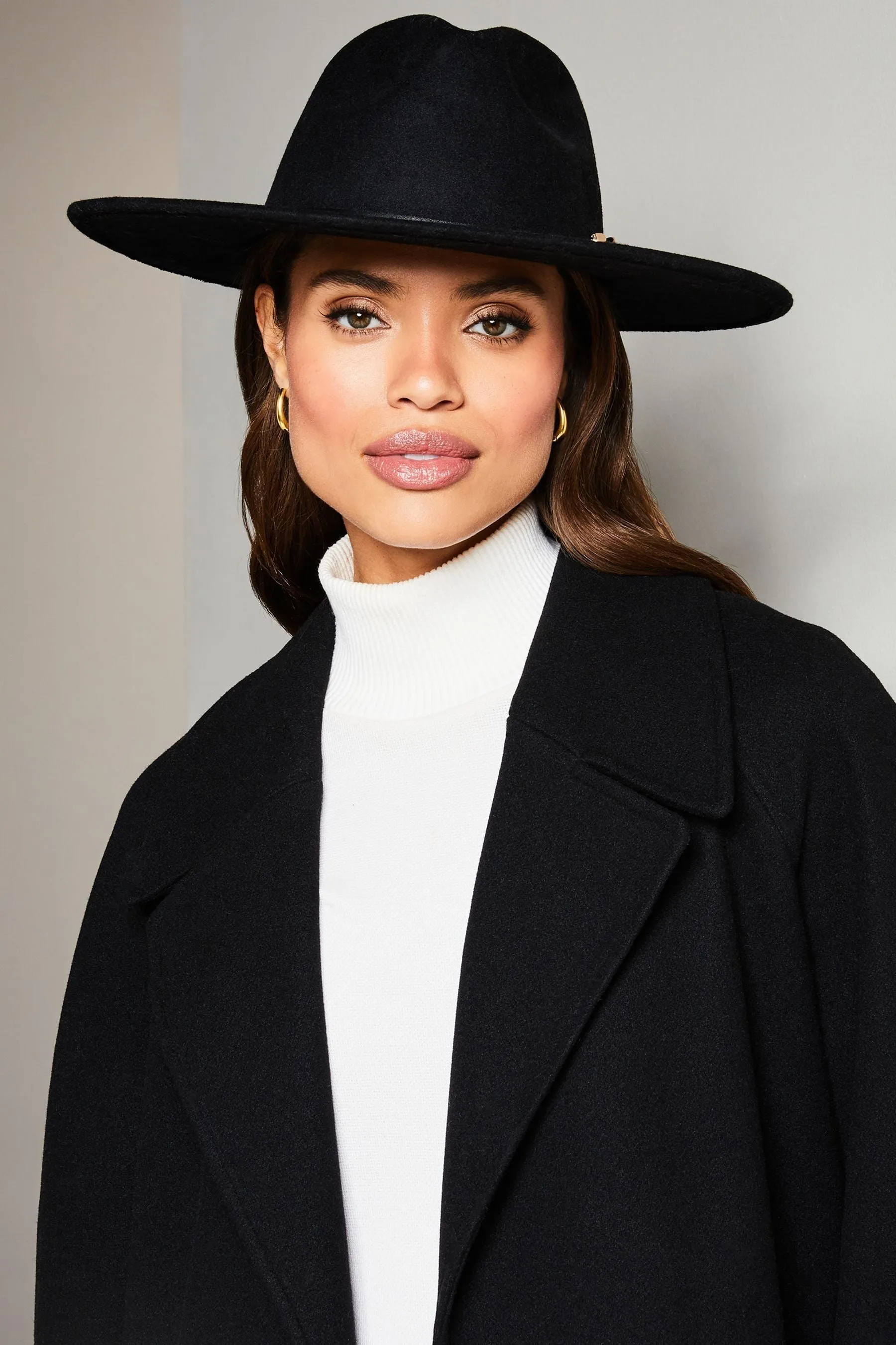 Lipsy - Cappello fedora in camoscio sintetico con catena