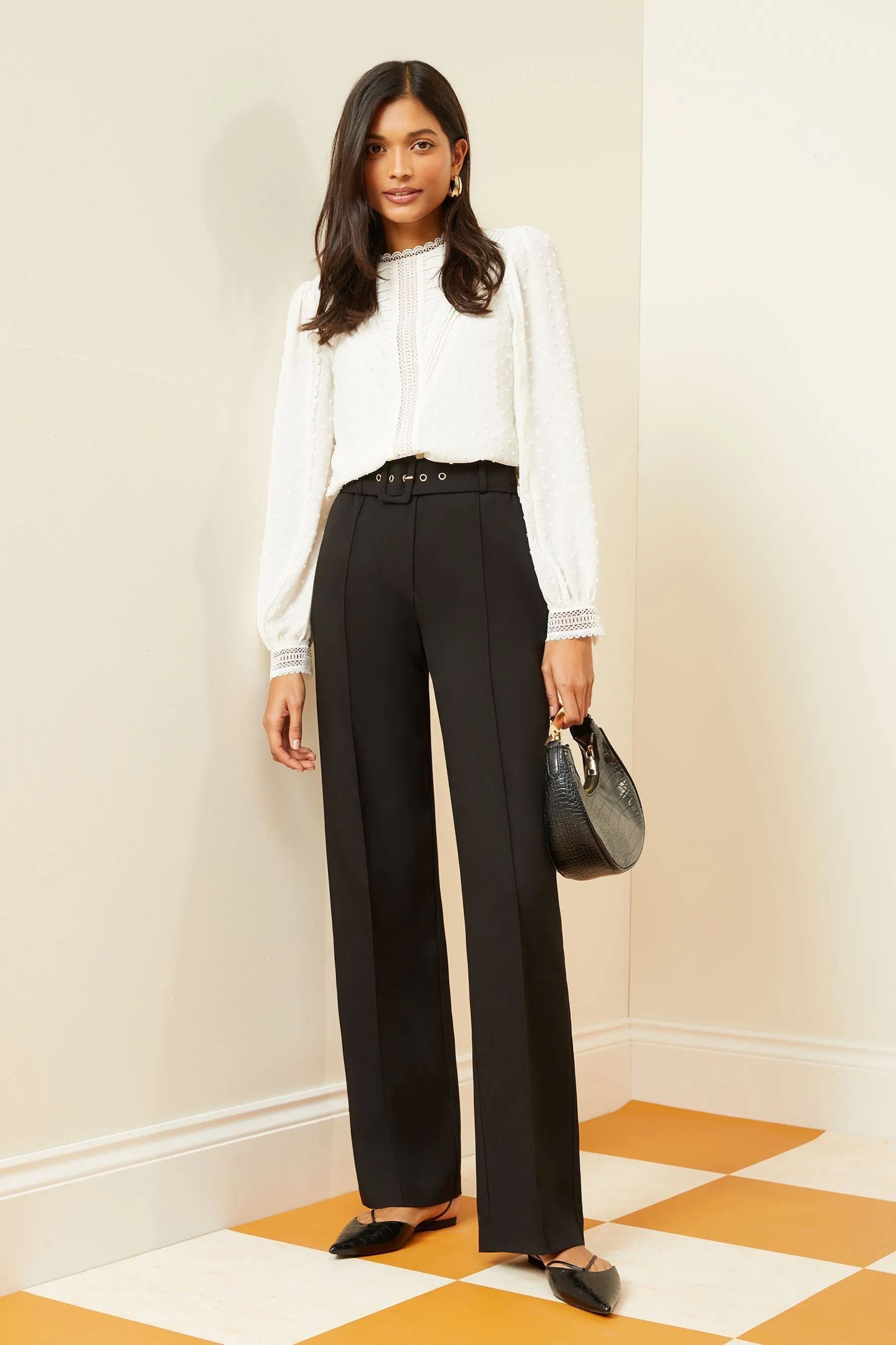 Love & Roses - Scarpe a vita alta con fondo ampio Sartoriale Pantaloni    