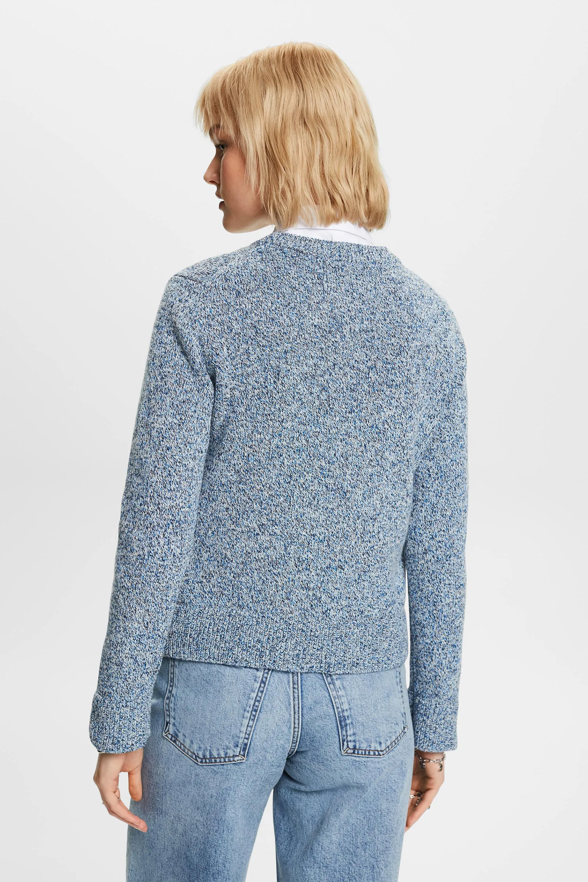 Maglia a girocollo, misto lana