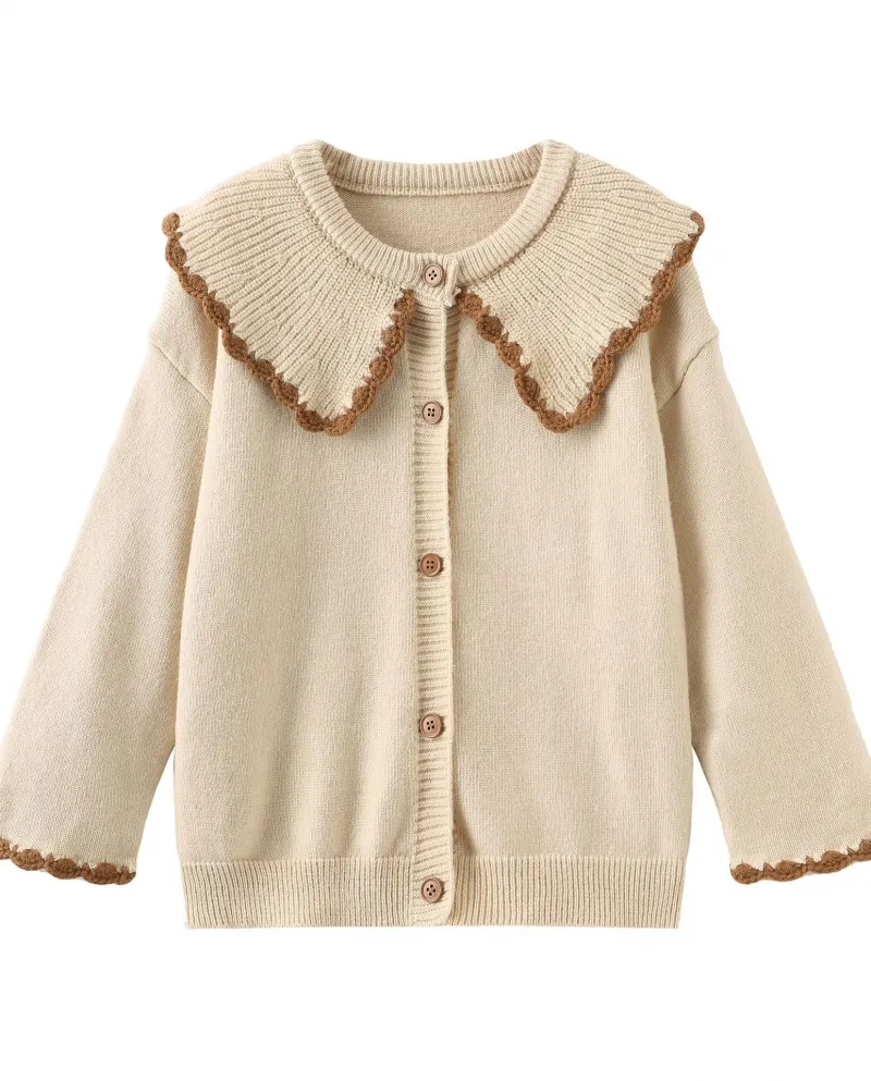 Maglieria per ragazze Inizio autunno Nuova giacca maglione Cardigan maglione per ragazze allentato casual