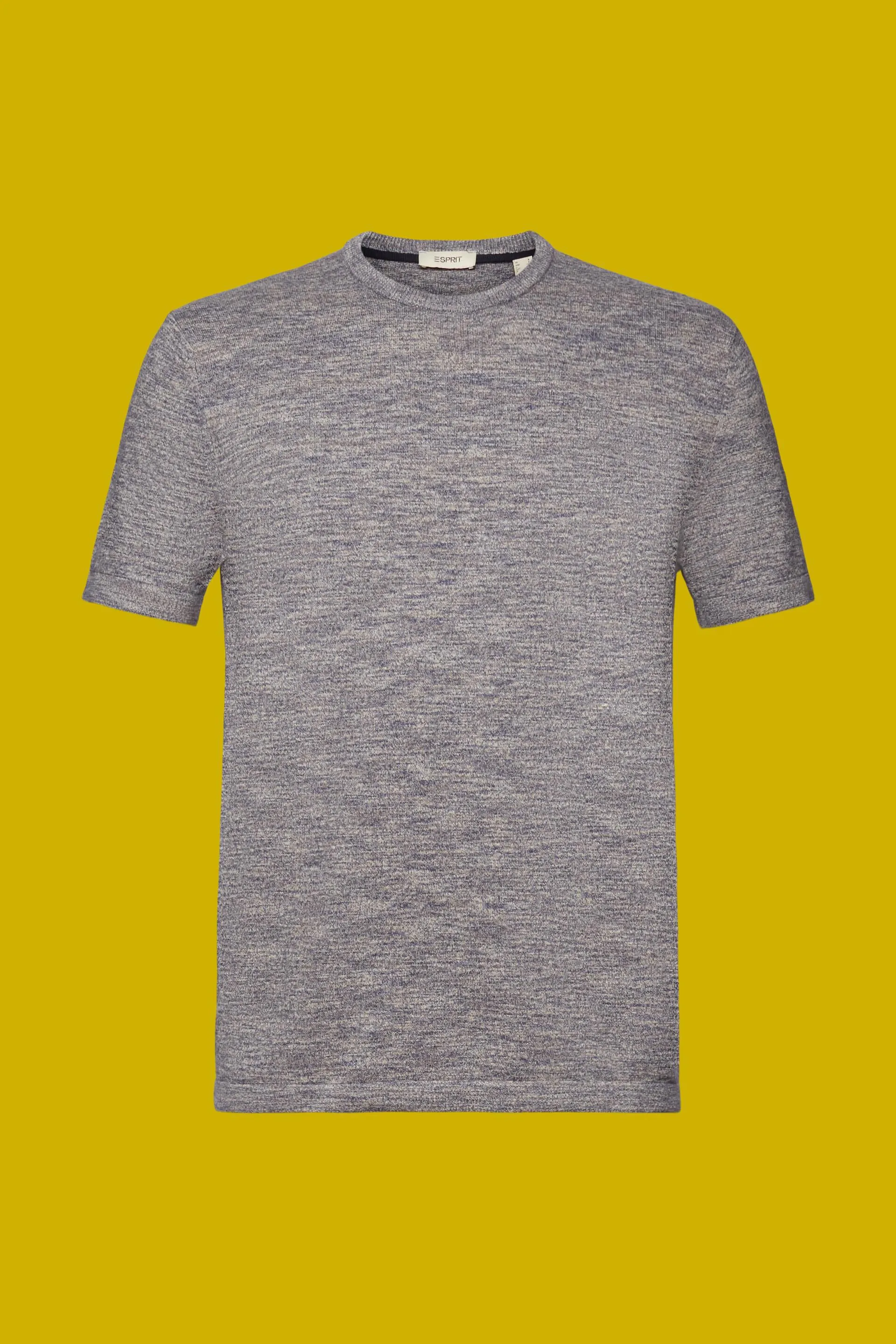 Maglione a manica corta in maglia melangiata