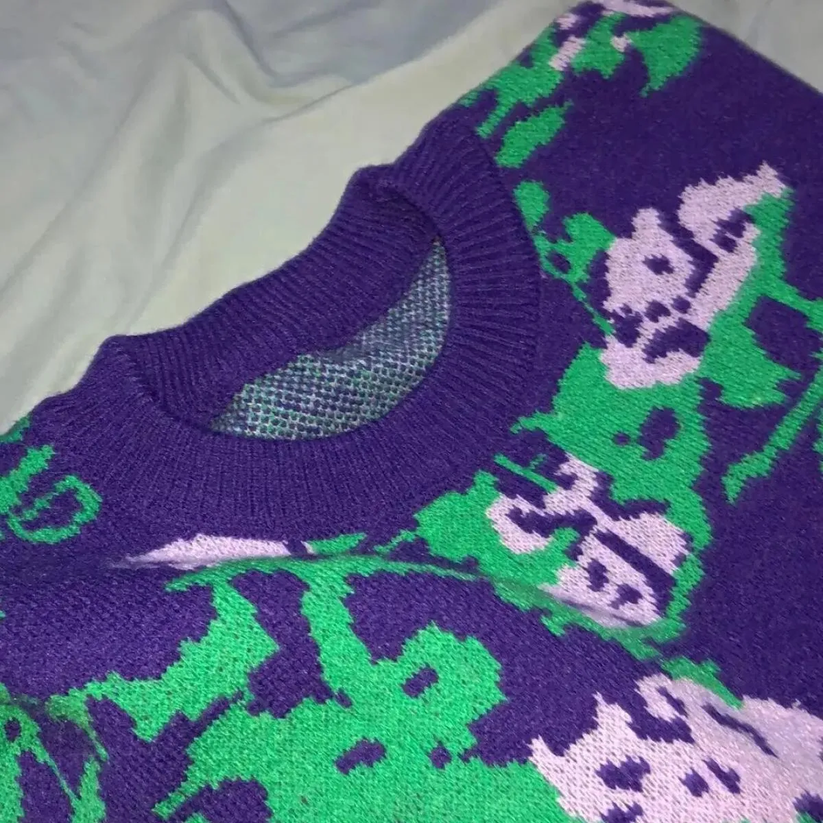 Maglione ampio da donna Autunno Inverno 2023 Nuovo maglione girocollo vintage rosa viola