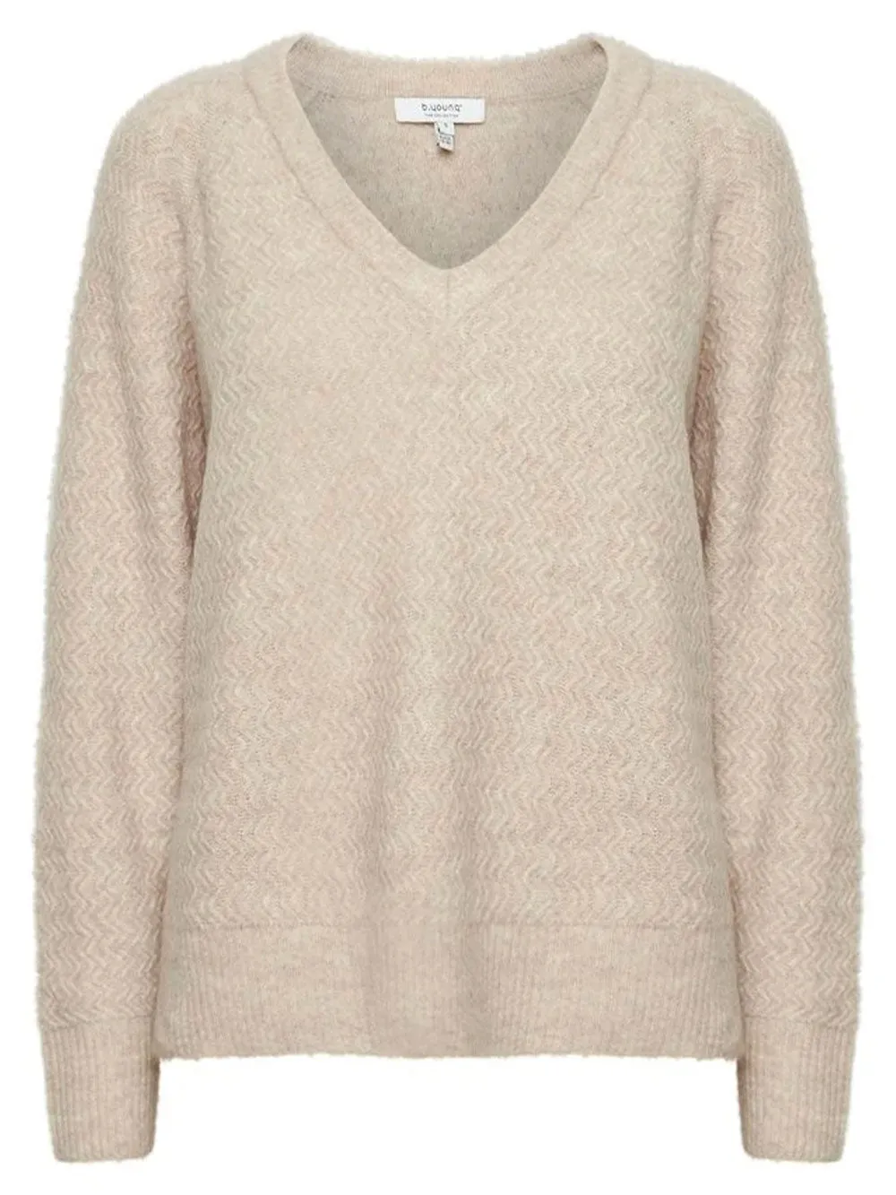 Maglione Donna beige V misto lana