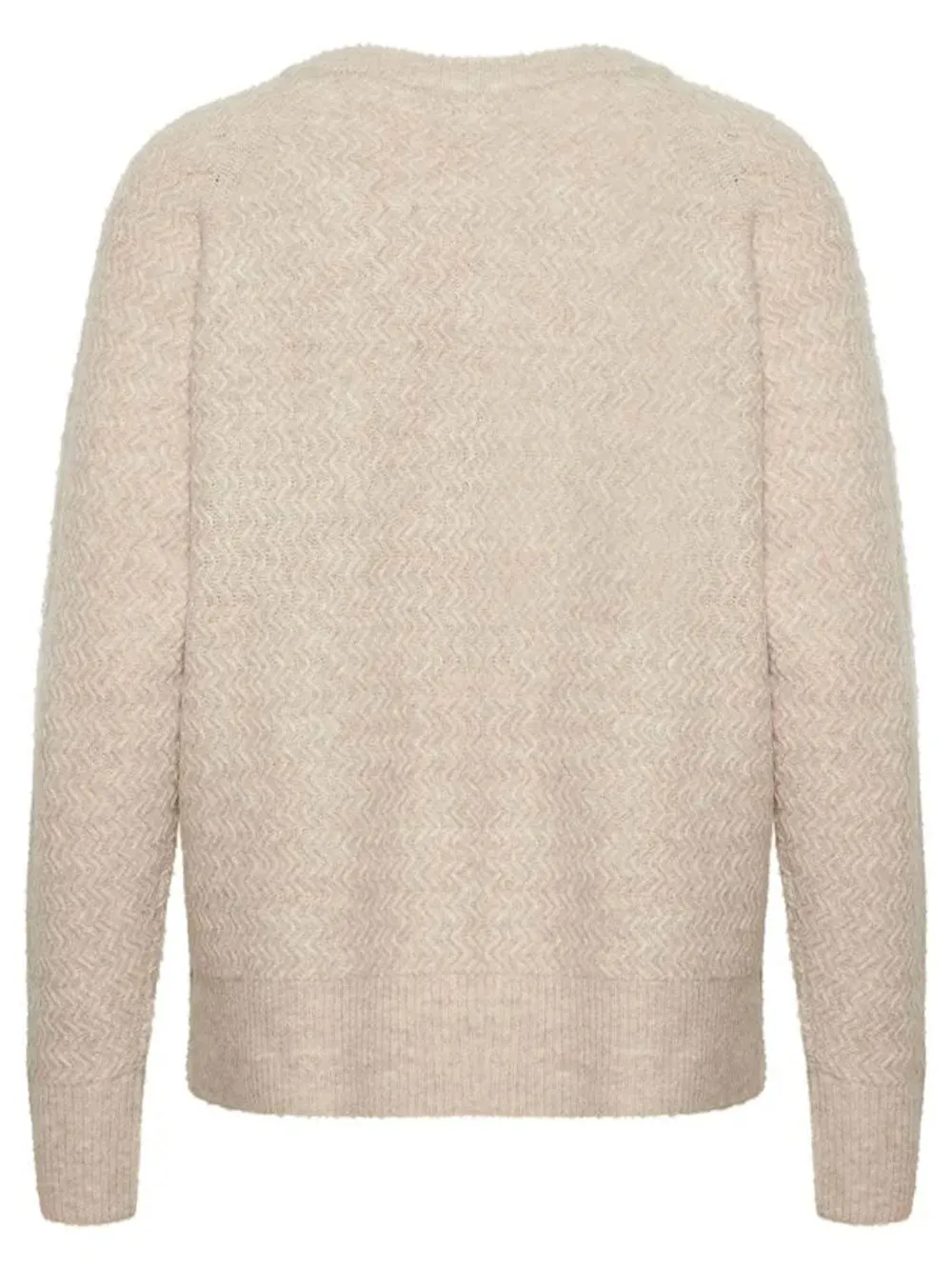 Maglione Donna beige V misto lana